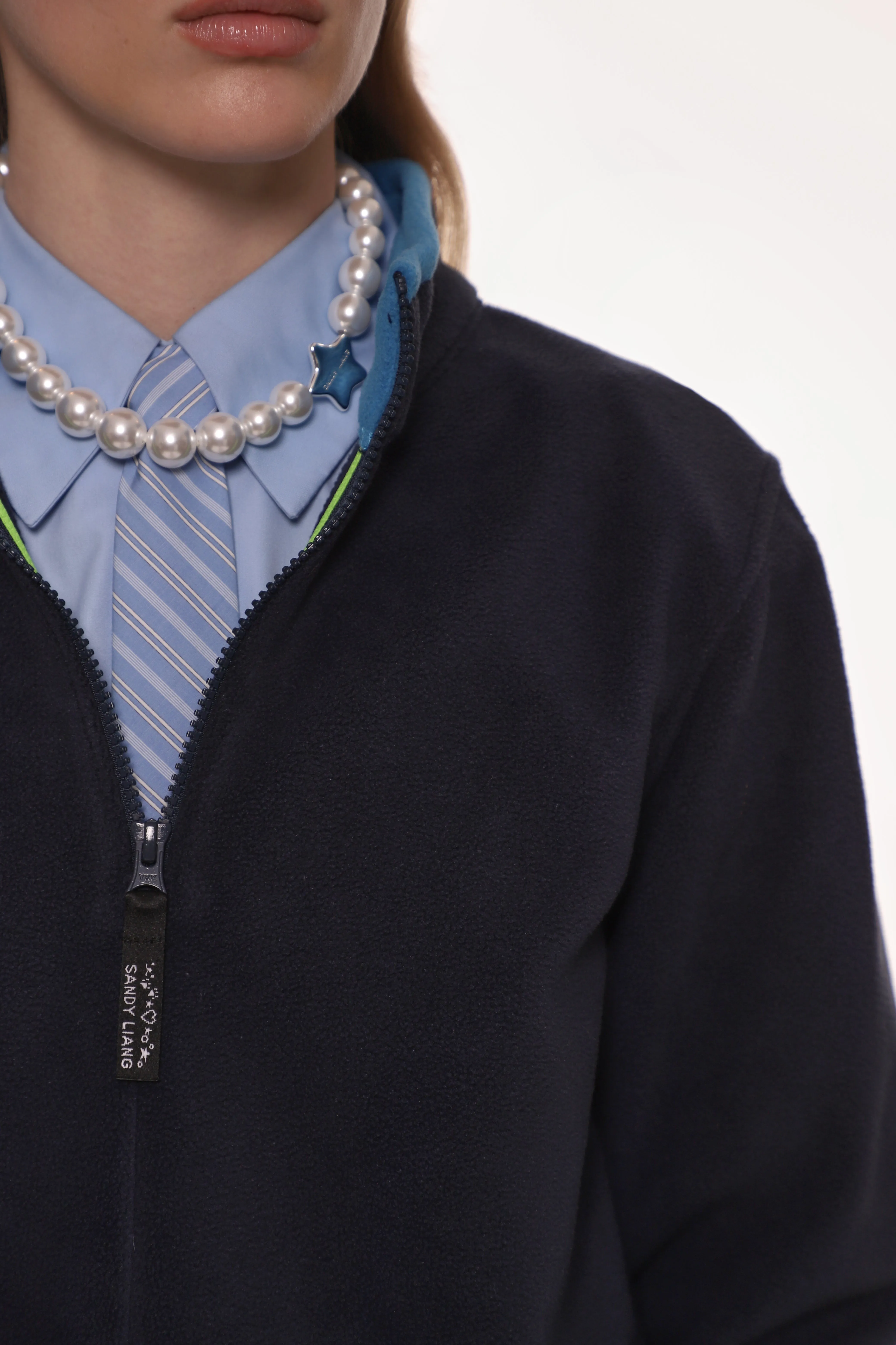 LILBEAN PULLOVER FLEECE IN DARK NAVY sold by Sandy Liang product image thumbnail 4