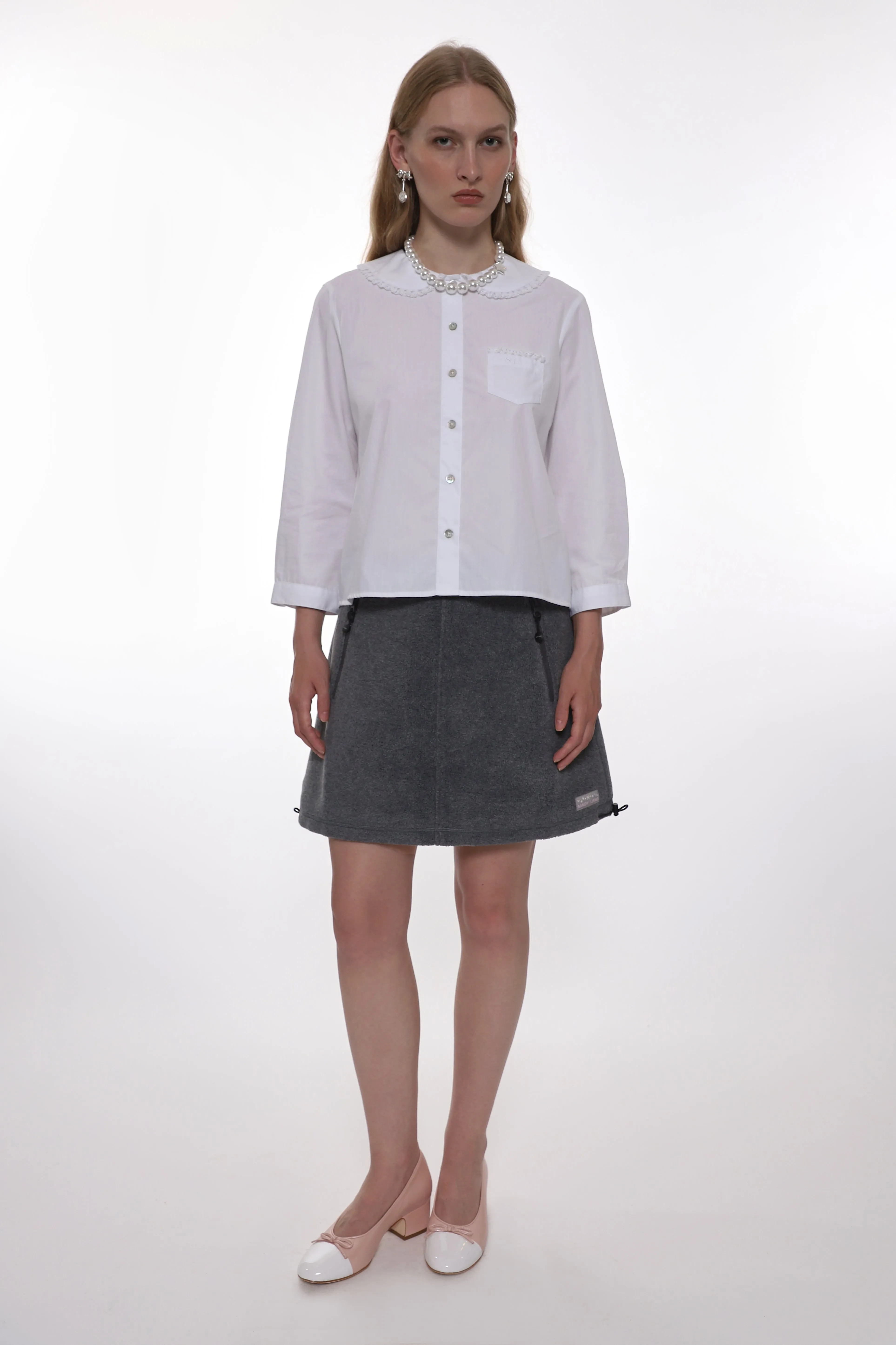 POLAR FLEECE SKIRT IN GREY sold by Sandy Liang product image thumbnail 2