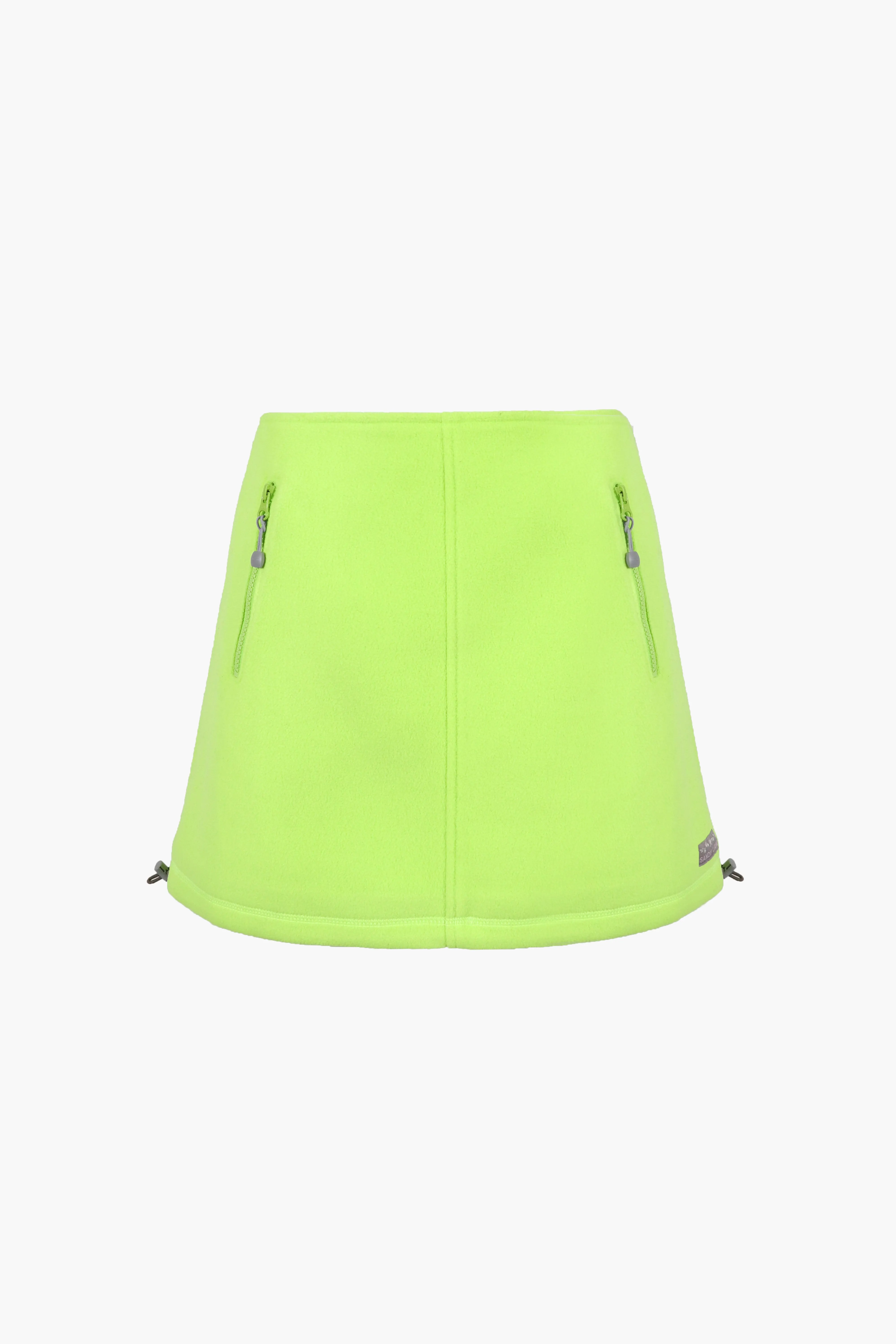 POLAR FLEECE SKIRT IN NEON GREEN sold by Sandy Liang