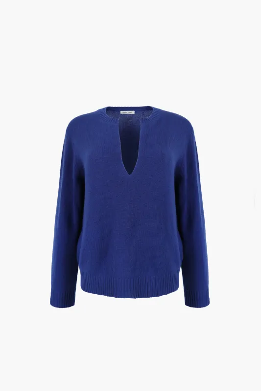 NESH CASHMERE SWEATER IN BLUE sold by Sandy Liang