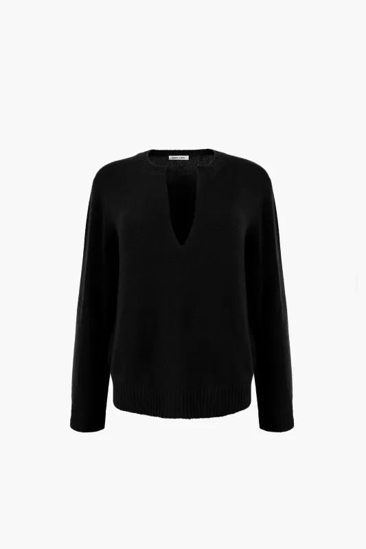 NESH CASHMERE SWEATER IN BLACK sold by Sandy Liang