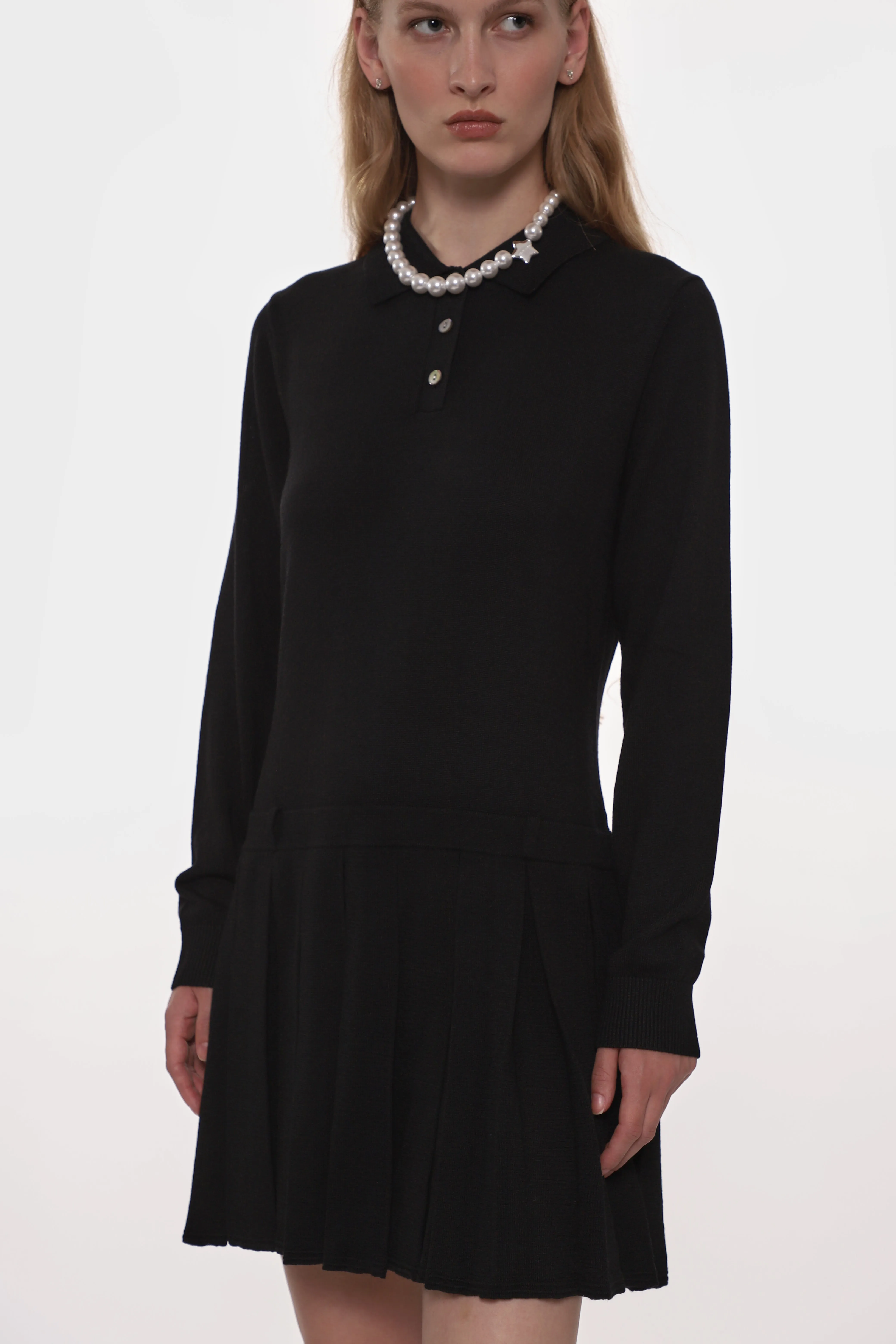 HAGUE SWEATER DRESS IN BLACK sold by Sandy Liang product image thumbnail 2