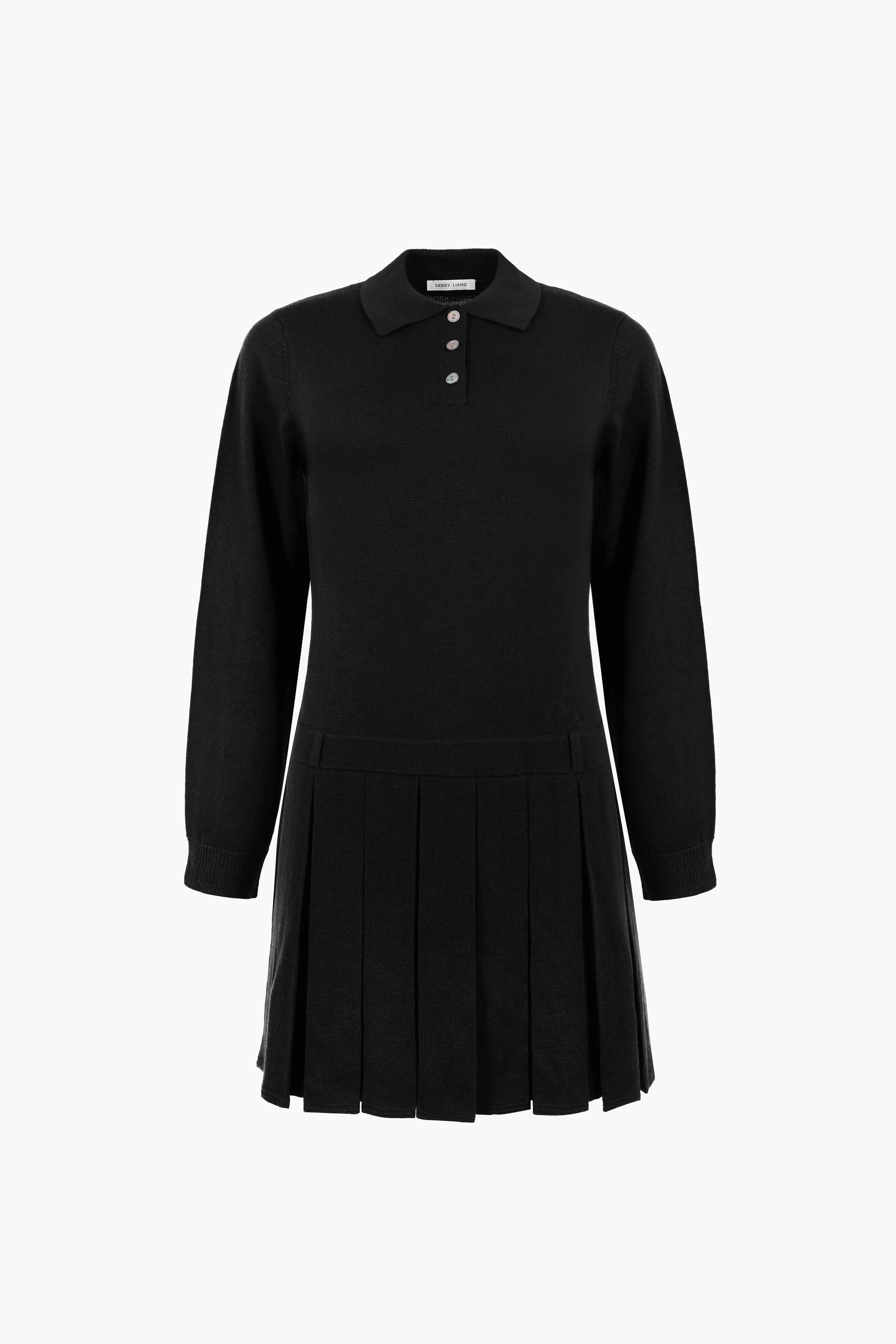 HAGUE SWEATER DRESS IN BLACK sold by Sandy Liang