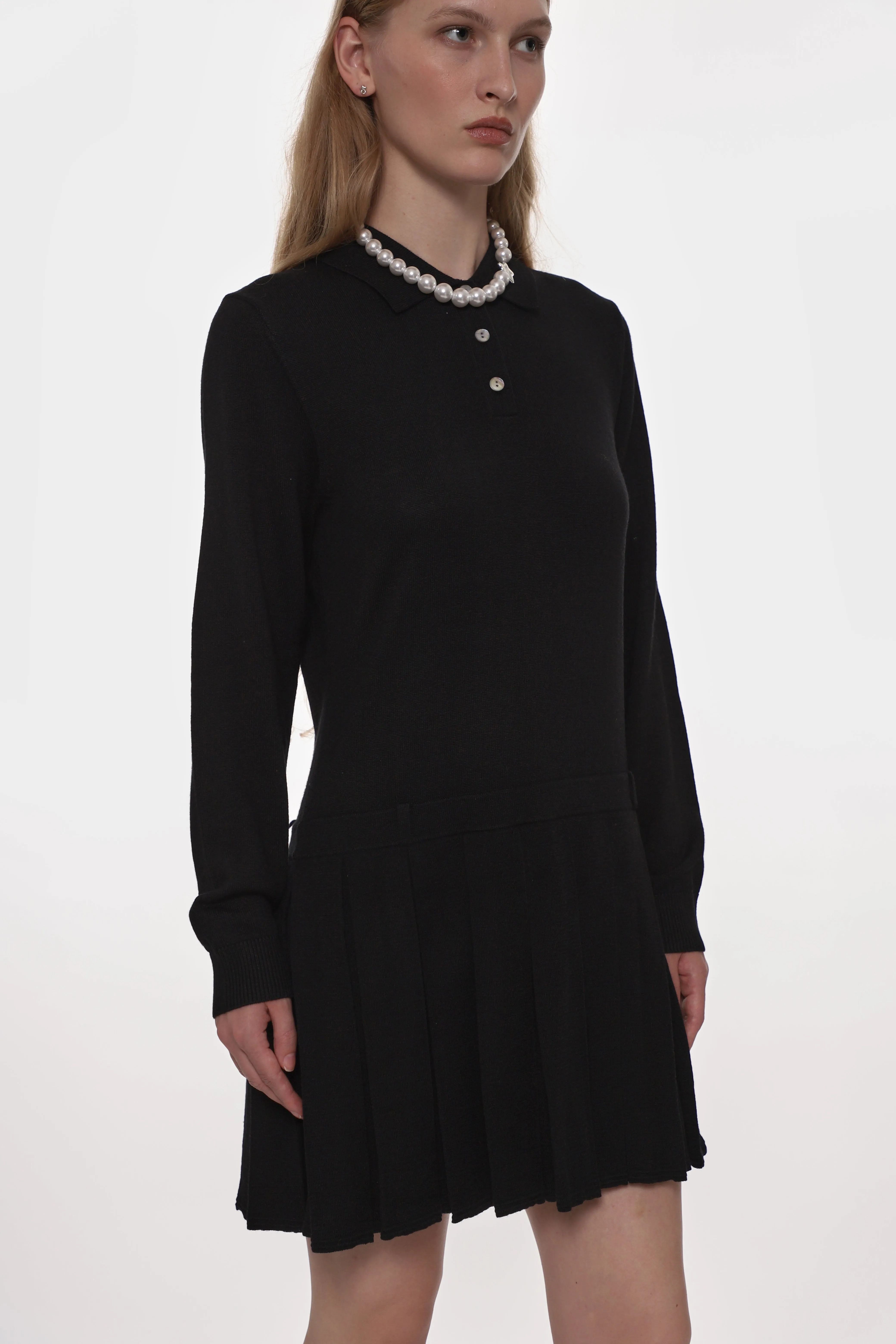 HAGUE SWEATER DRESS IN BLACK sold by Sandy Liang product image thumbnail 3
