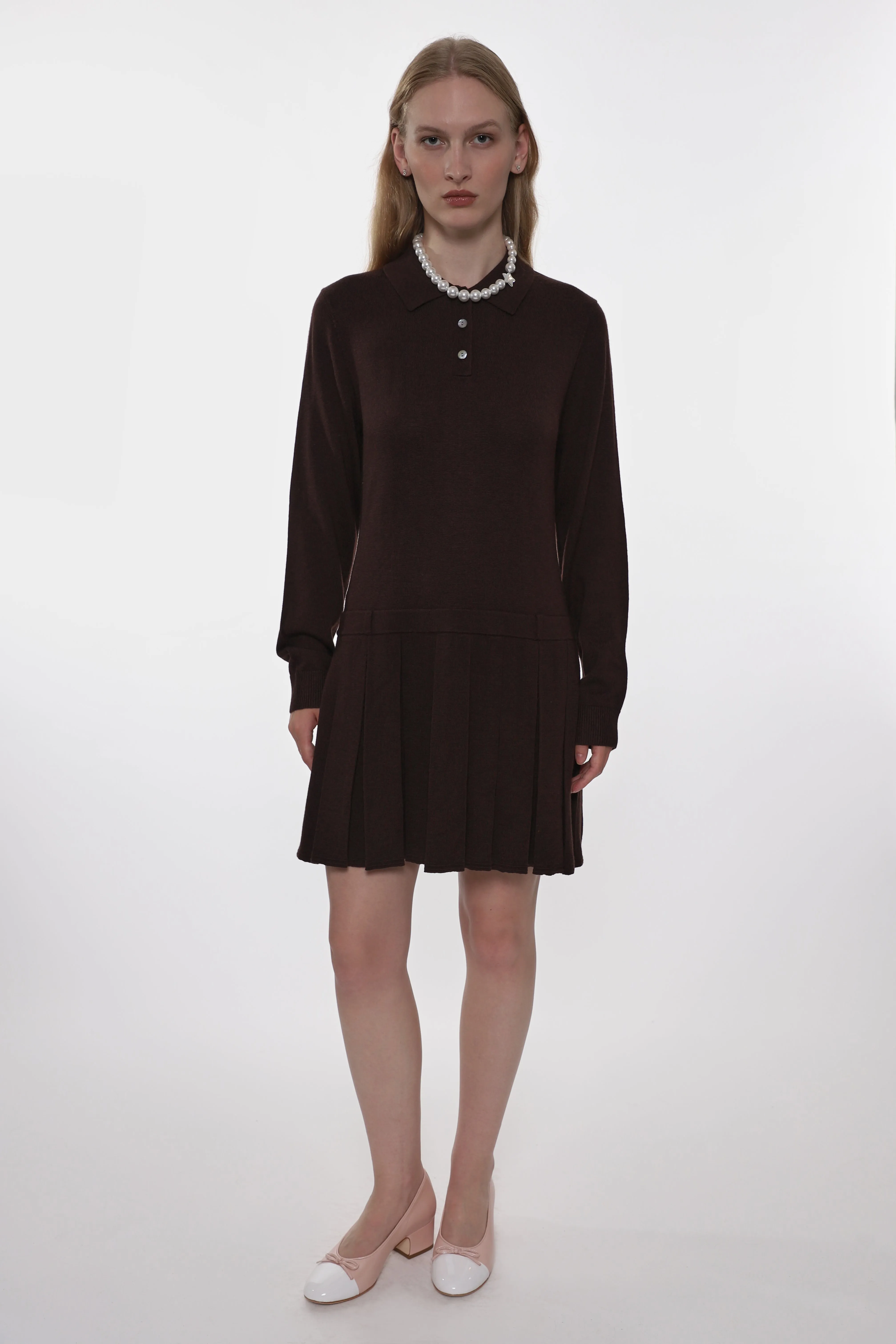 HAGUE SWEATER DRESS IN BROWN sold by Sandy Liang product image thumbnail 3