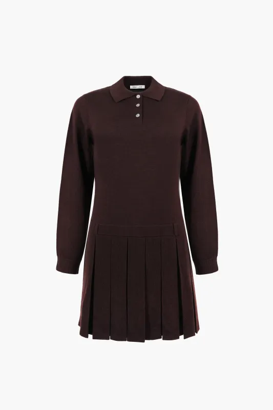 HAGUE SWEATER DRESS IN BROWN sold by Sandy Liang