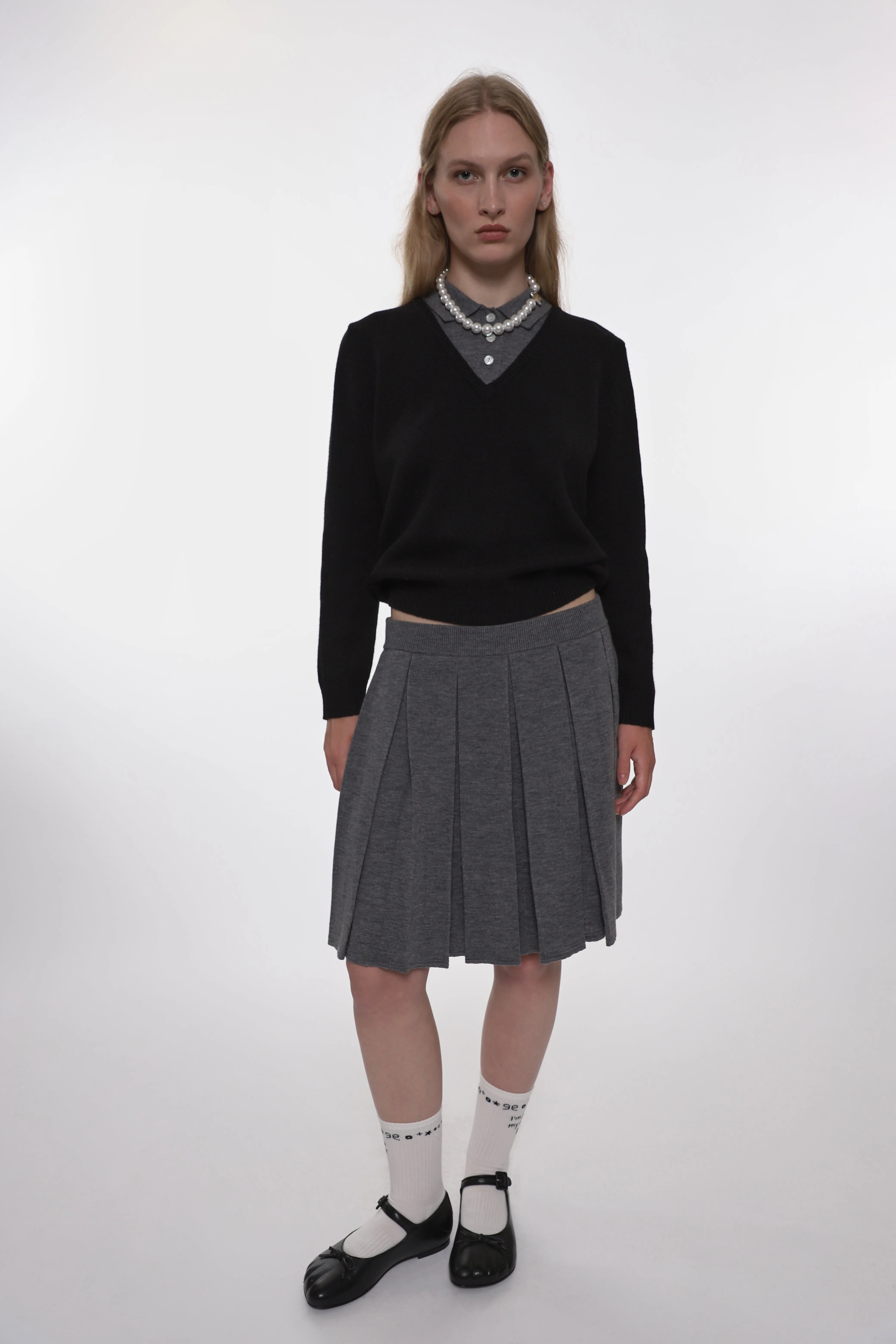 FISHERS SKIRT IN GREY sold by Sandy Liang product image thumbnail 4