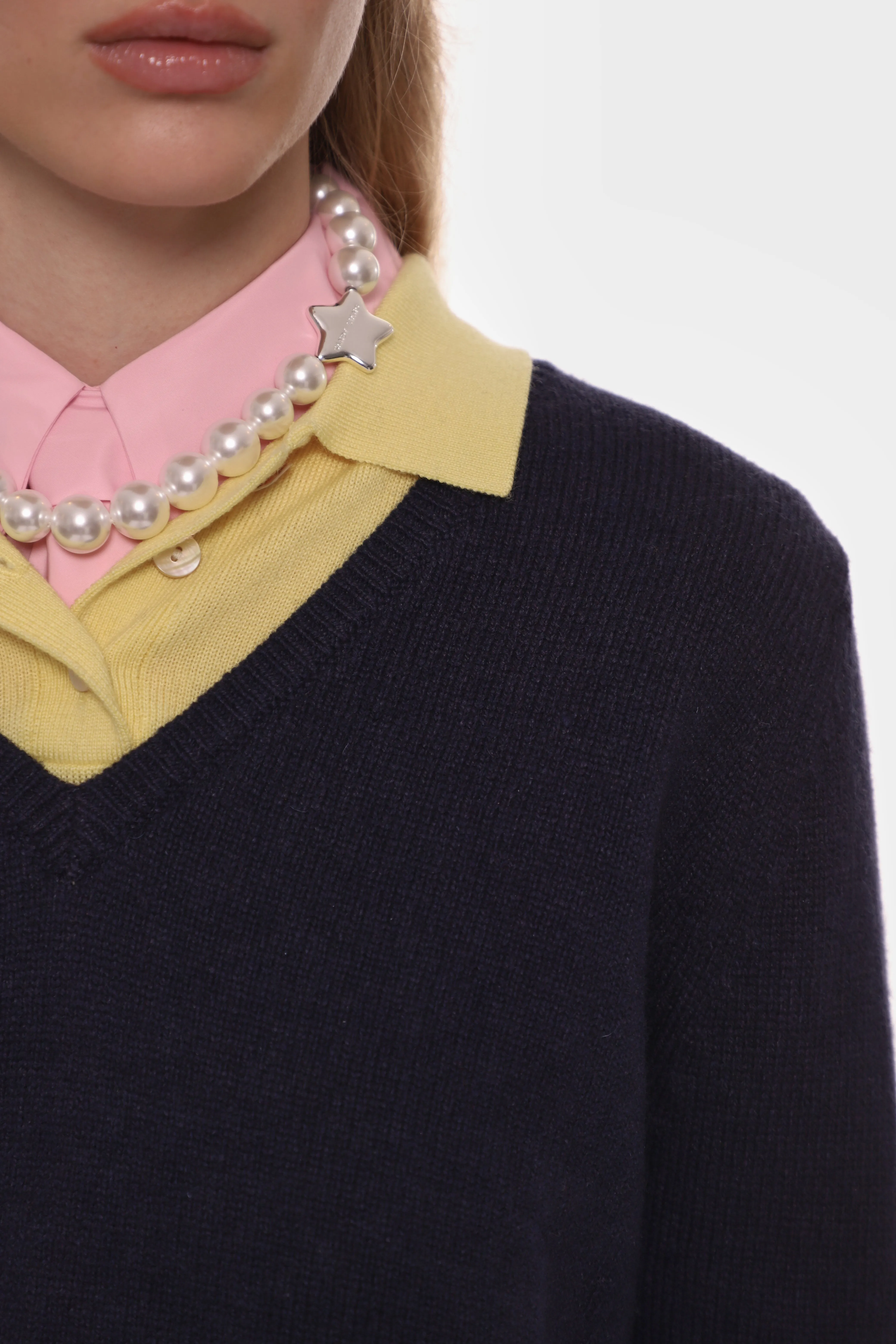 WESLEY SWEATER IN NAVY sold by Sandy Liang product image thumbnail 3