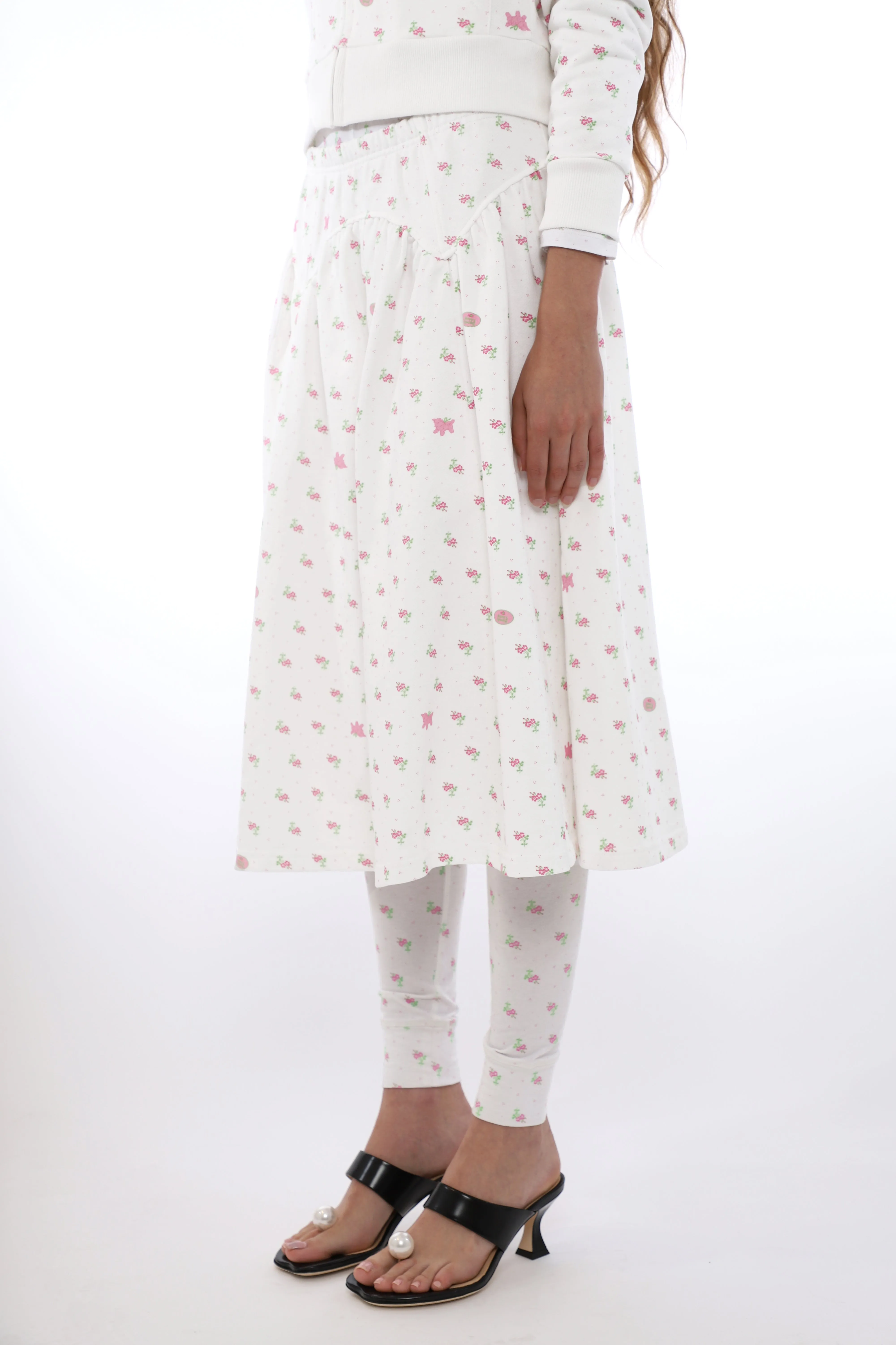 HOUSTON SKIRT IN WHITE EVIL FLORAL sold by Sandy Liang product image thumbnail 3