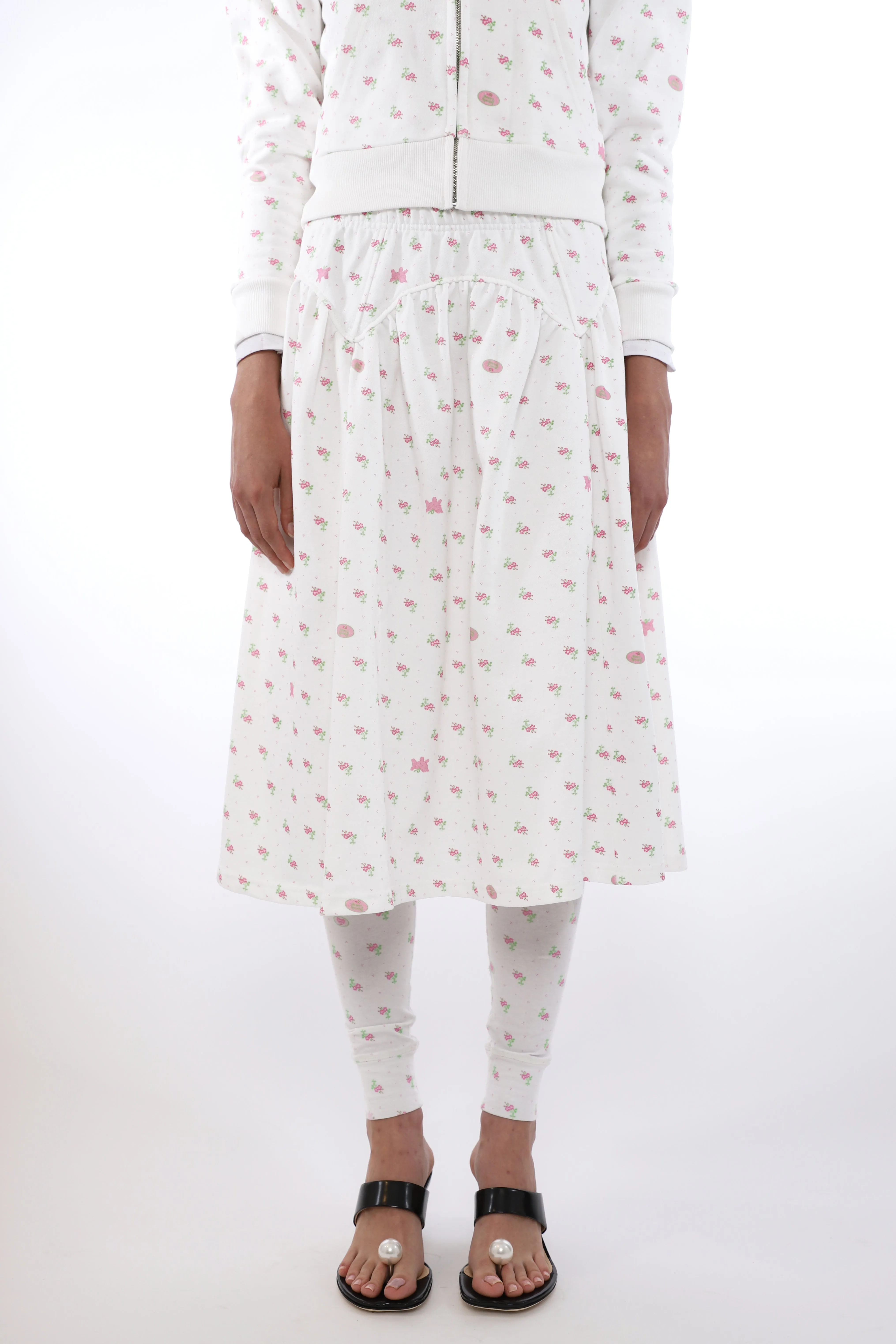 HOUSTON SKIRT IN WHITE EVIL FLORAL sold by Sandy Liang product image thumbnail 5