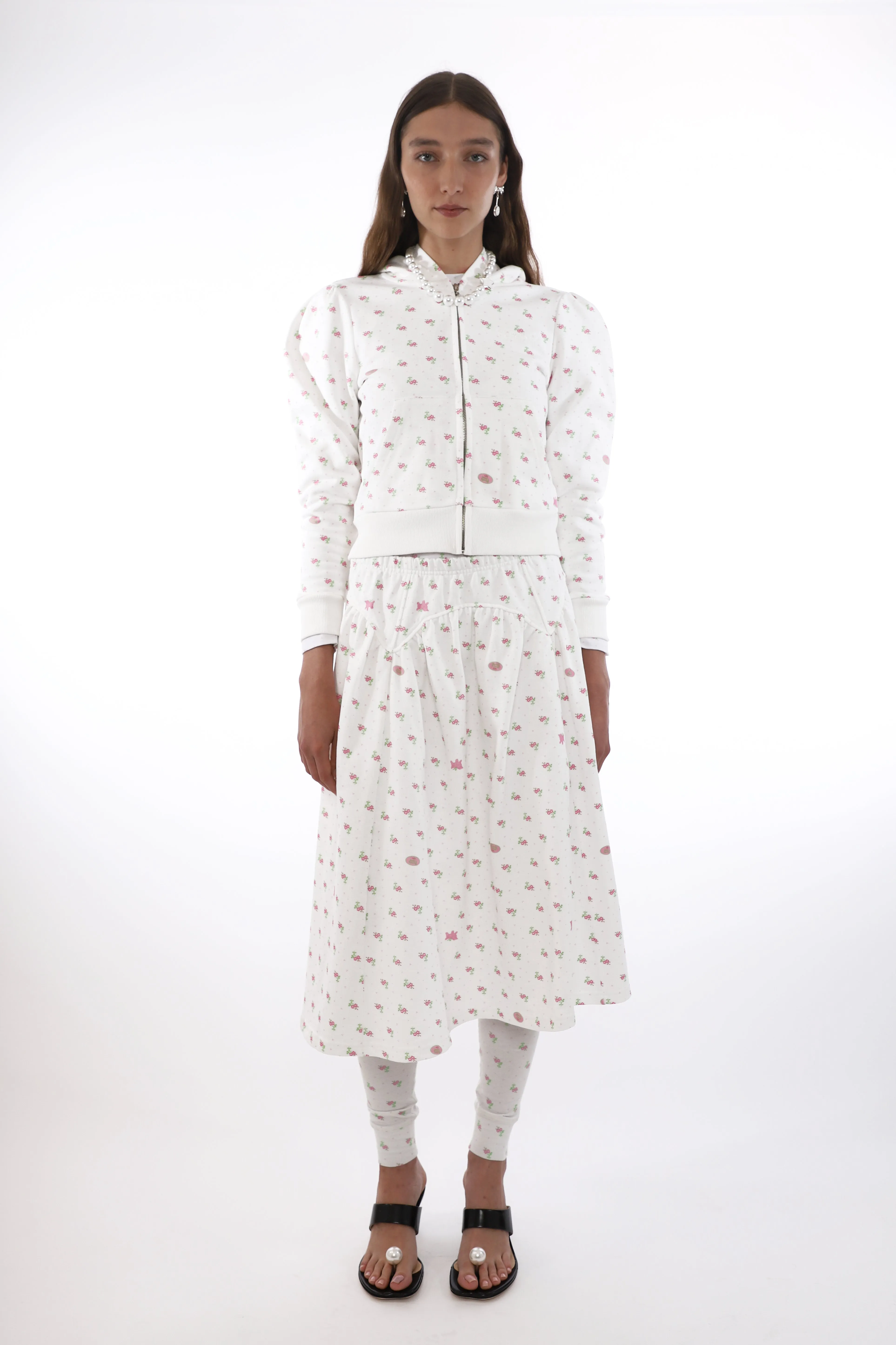 HOUSTON SKIRT IN WHITE EVIL FLORAL sold by Sandy Liang product image thumbnail 2