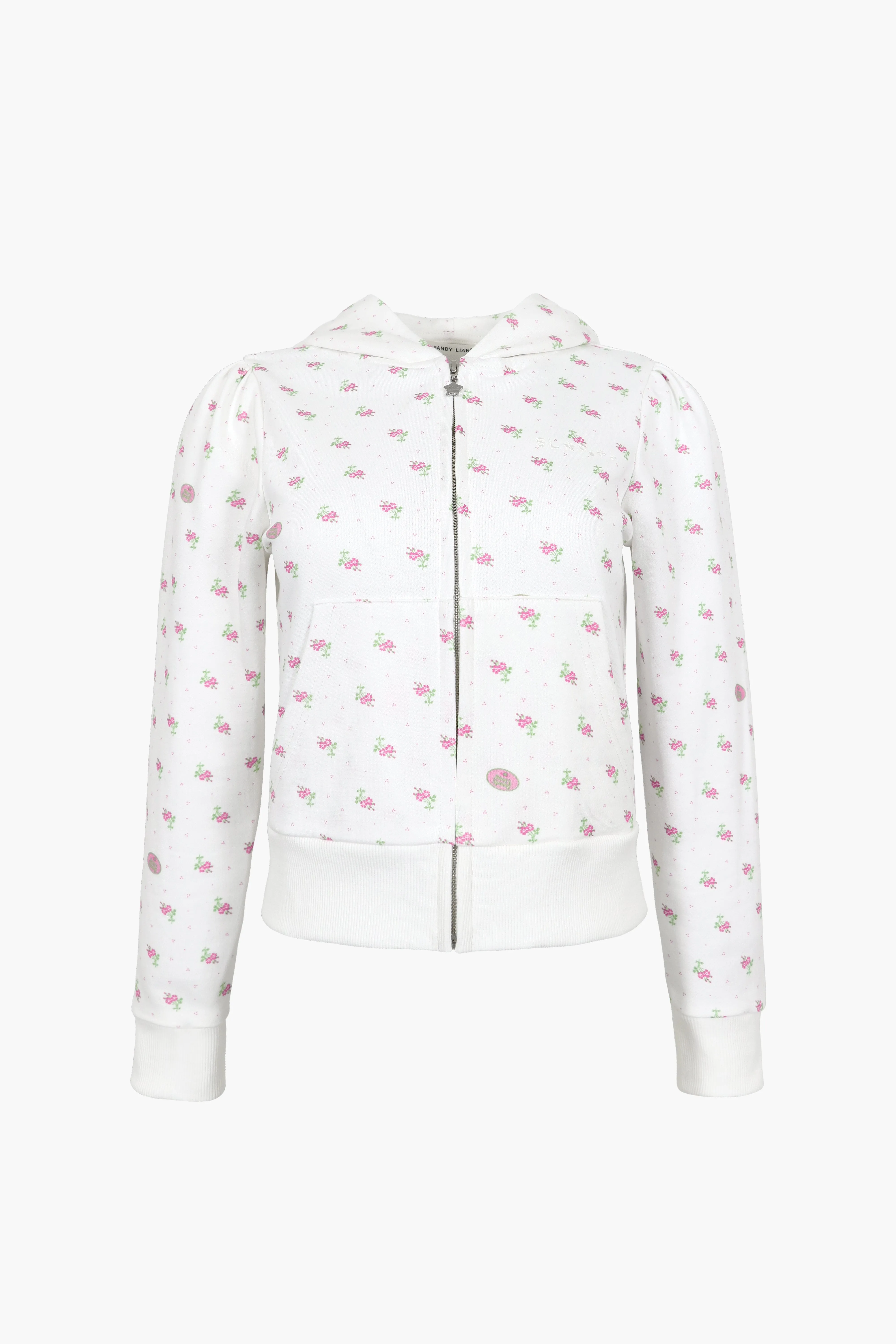 CARDAMOM HOODIE IN WHITE EVIL FLORAL sold by Sandy Liang