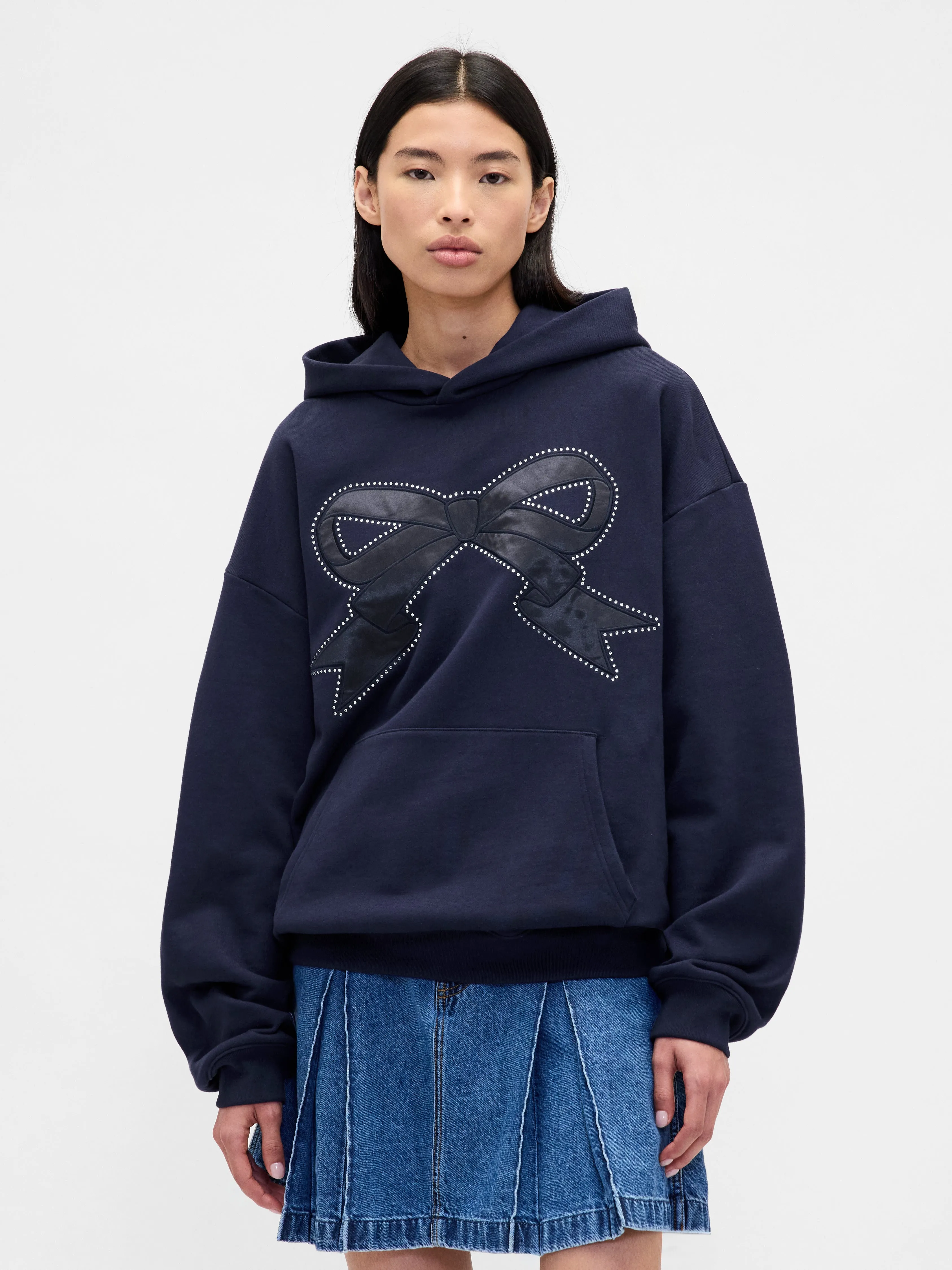 HEAVYWEIGHT BOW OVERSIZED HOODIE sold by Sandy Liang product image thumbnail 3