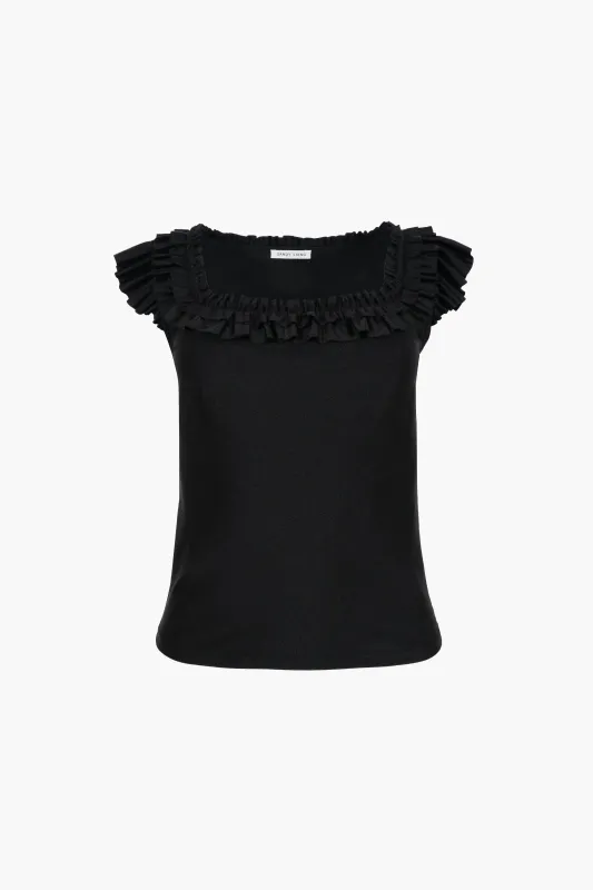 KALE TOP IN BLACK sold by Sandy Liang