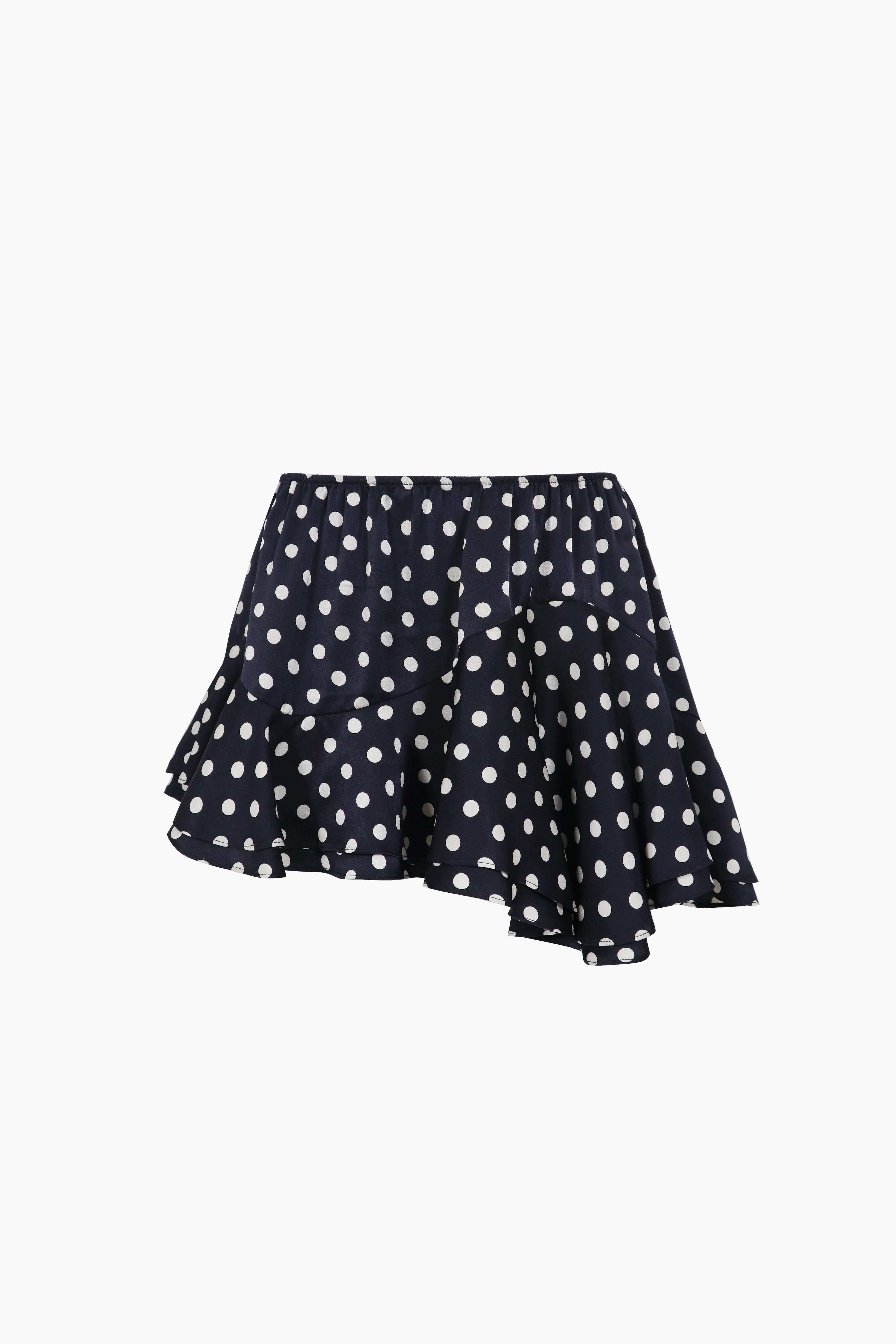 ZENO SKIRT IN NAVY POLKA DOT sold by Sandy Liang