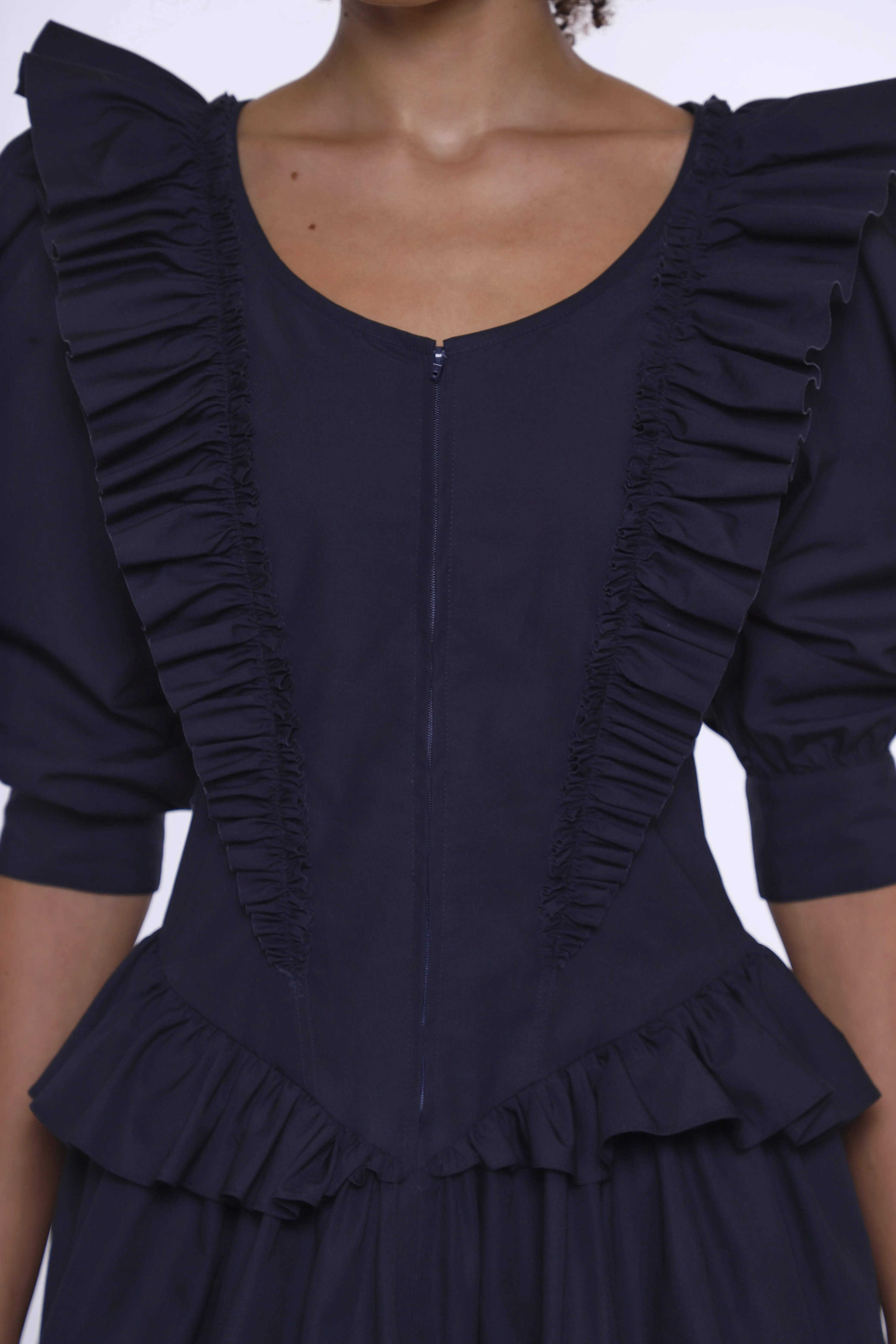 CALLIE DRESS IN NAVY sold by Sandy Liang product image thumbnail 3