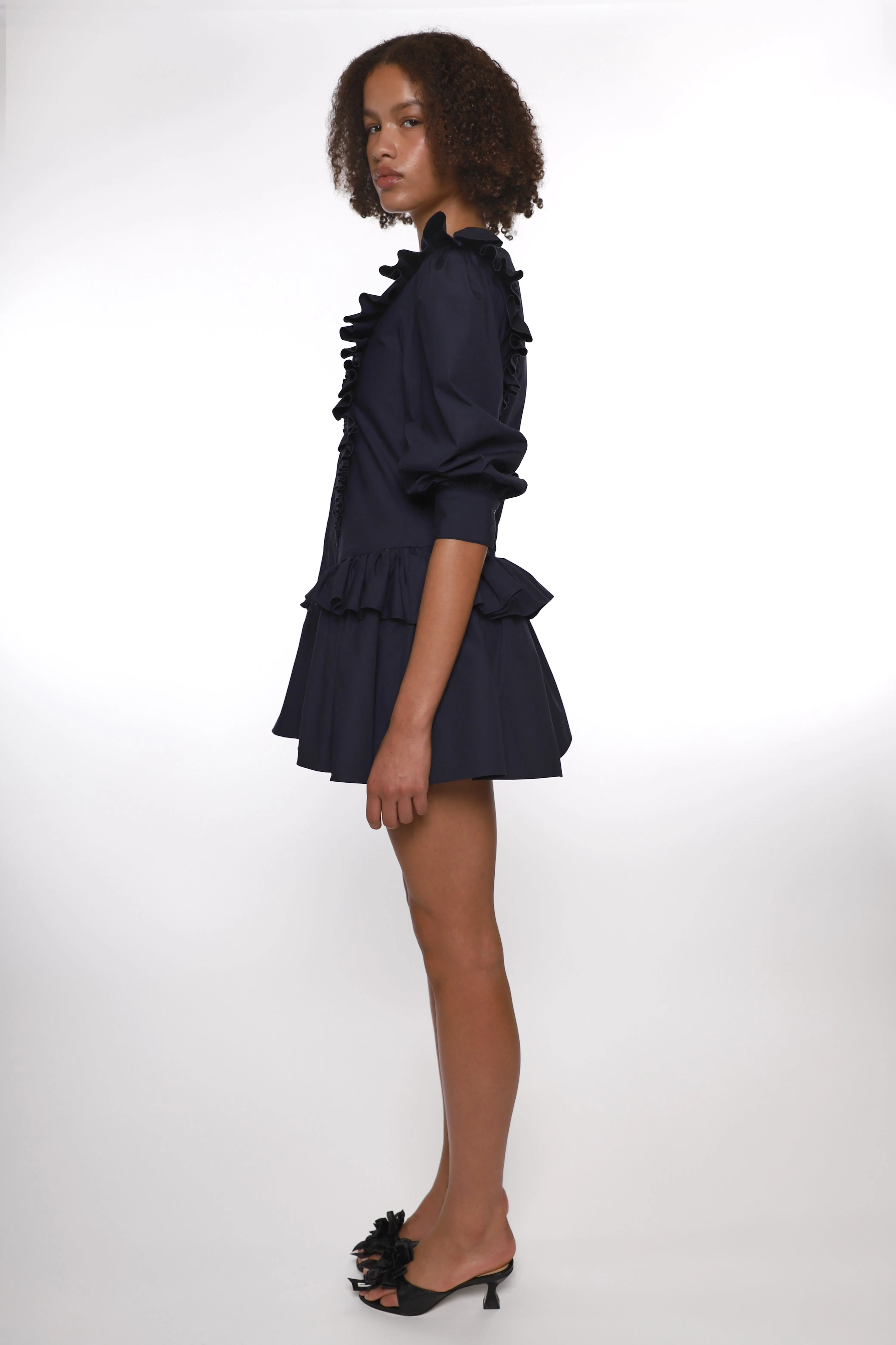 CALLIE DRESS IN NAVY sold by Sandy Liang product image thumbnail 4