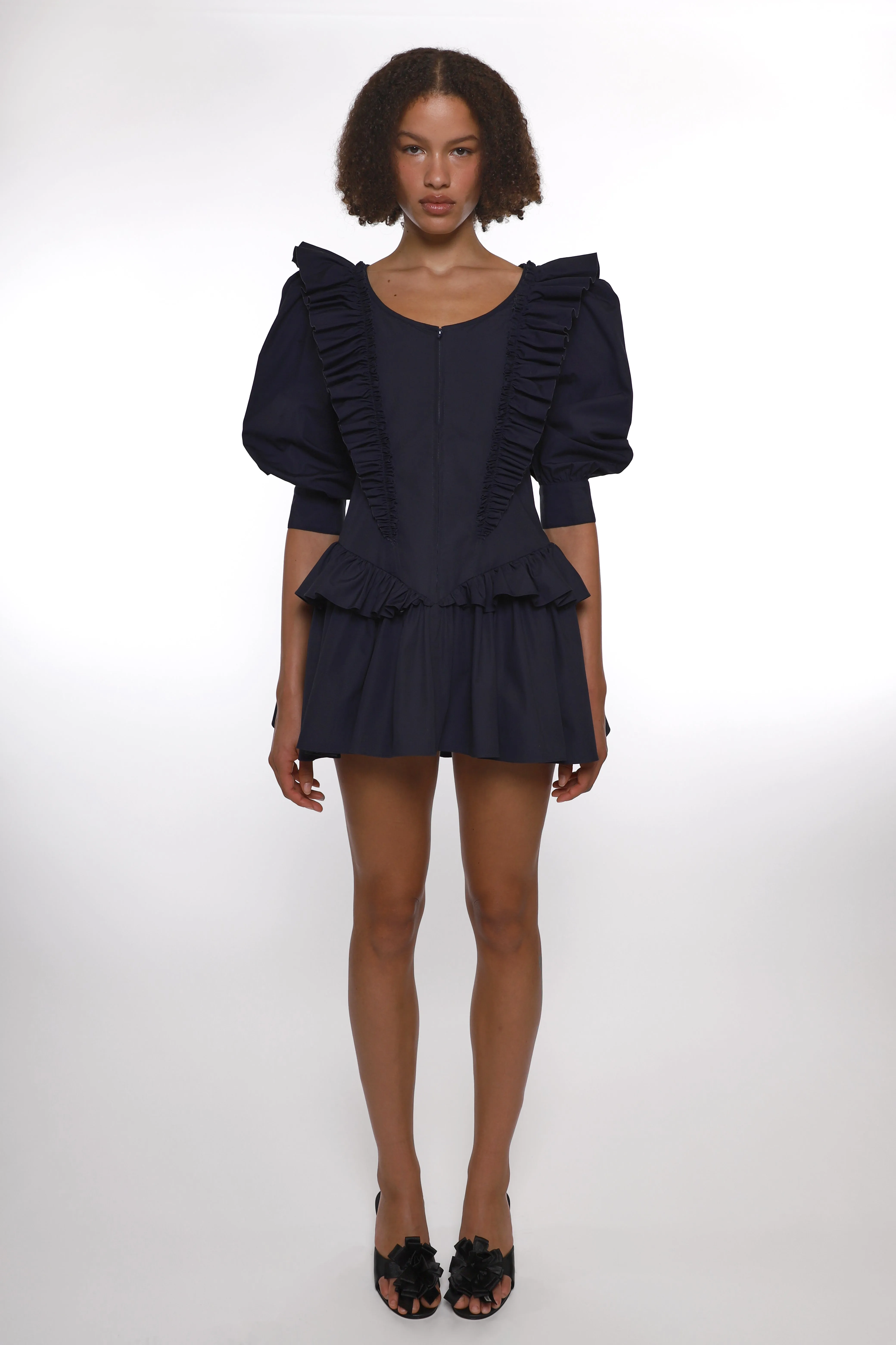 CALLIE DRESS IN NAVY sold by Sandy Liang product image thumbnail 2