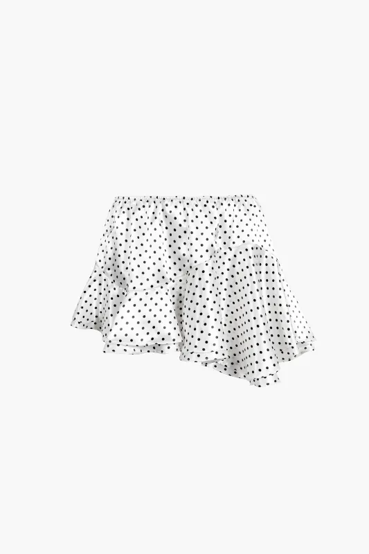 ZENO SKIRT IN WHITE POLKA DOT sold by Sandy Liang