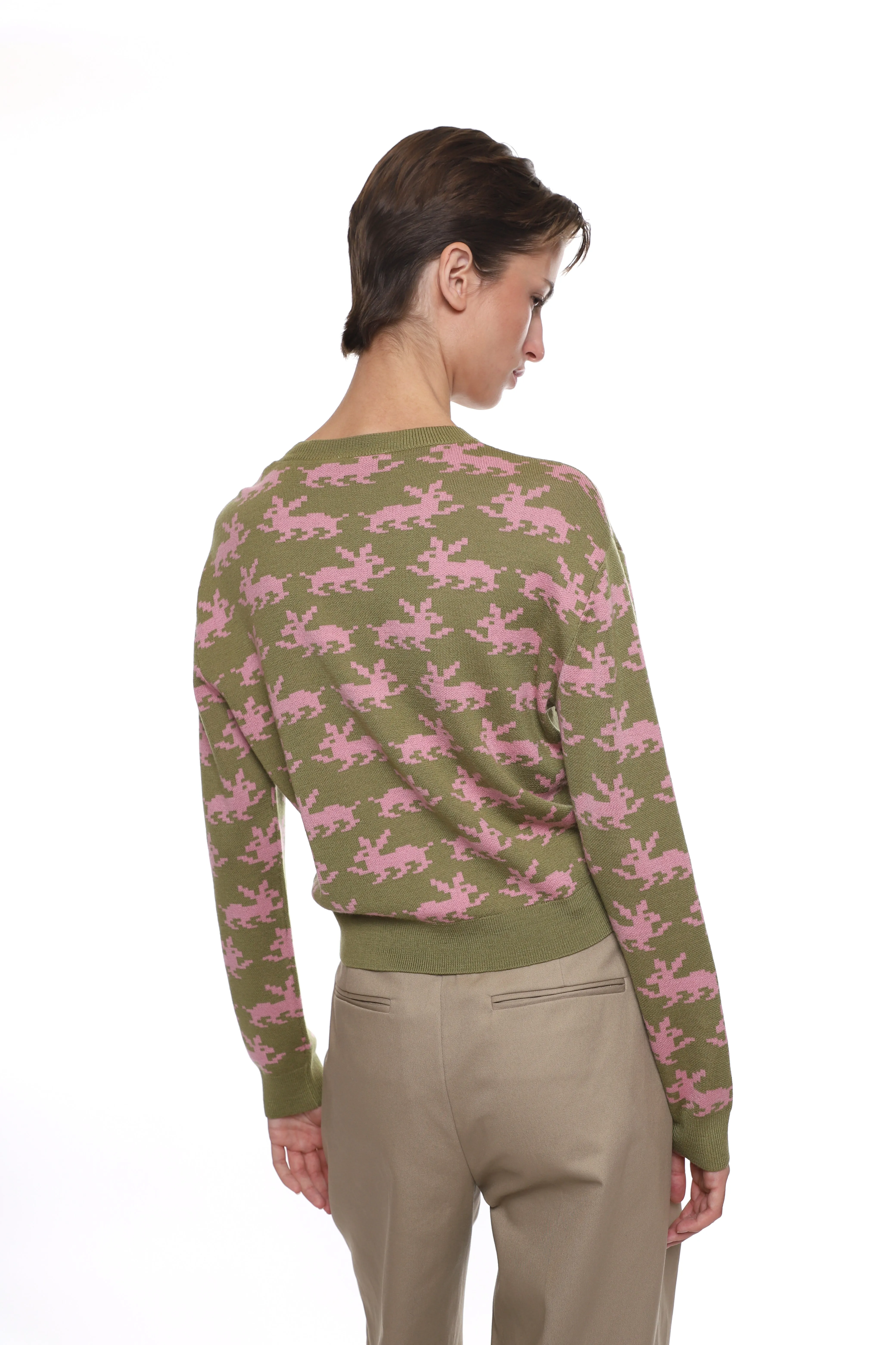 BOUCHETTE CARDIGAN IN OLIVE sold by Sandy Liang product image thumbnail 4