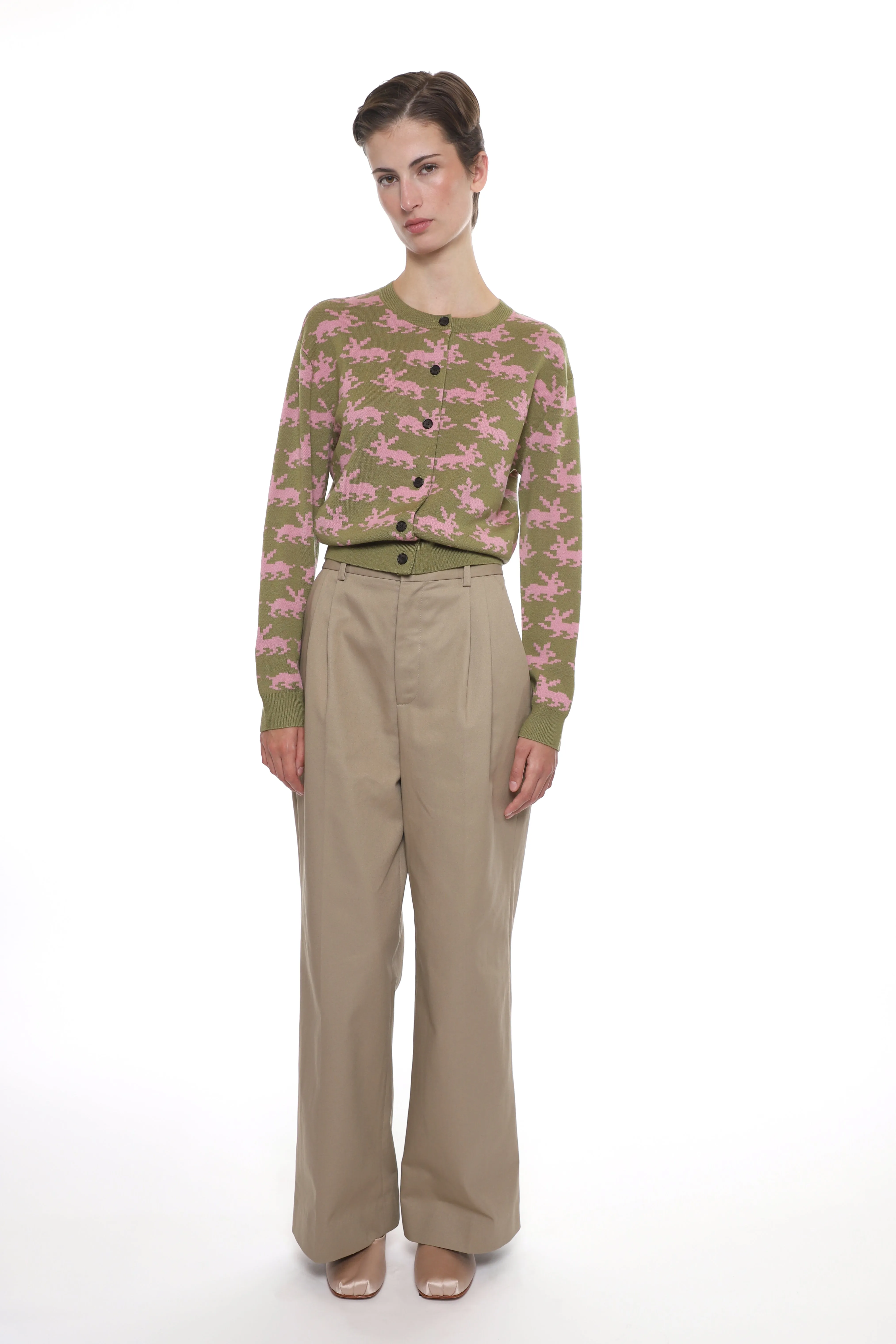 BOUCHETTE CARDIGAN IN OLIVE sold by Sandy Liang product image thumbnail 2