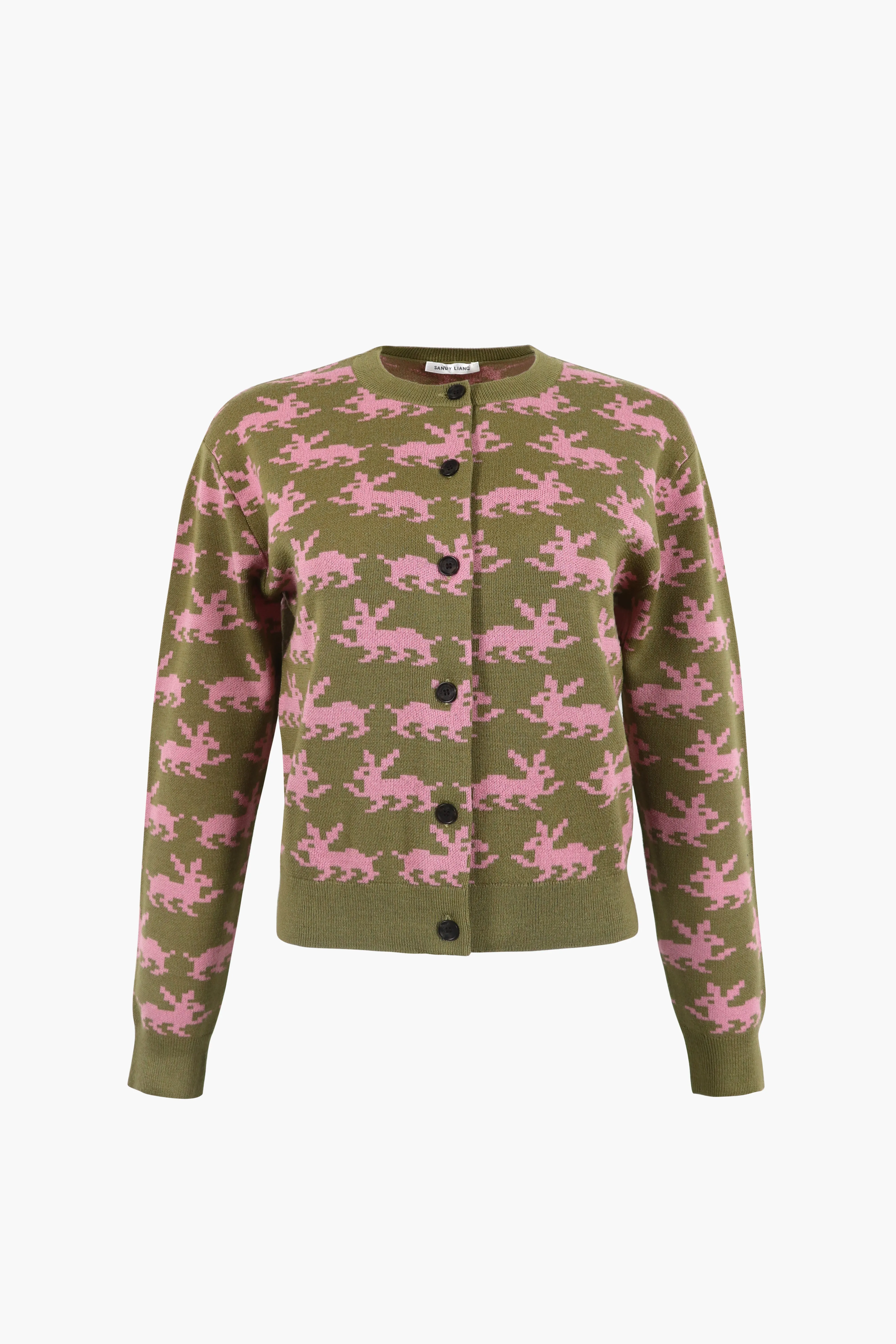 BOUCHETTE CARDIGAN IN OLIVE sold by Sandy Liang