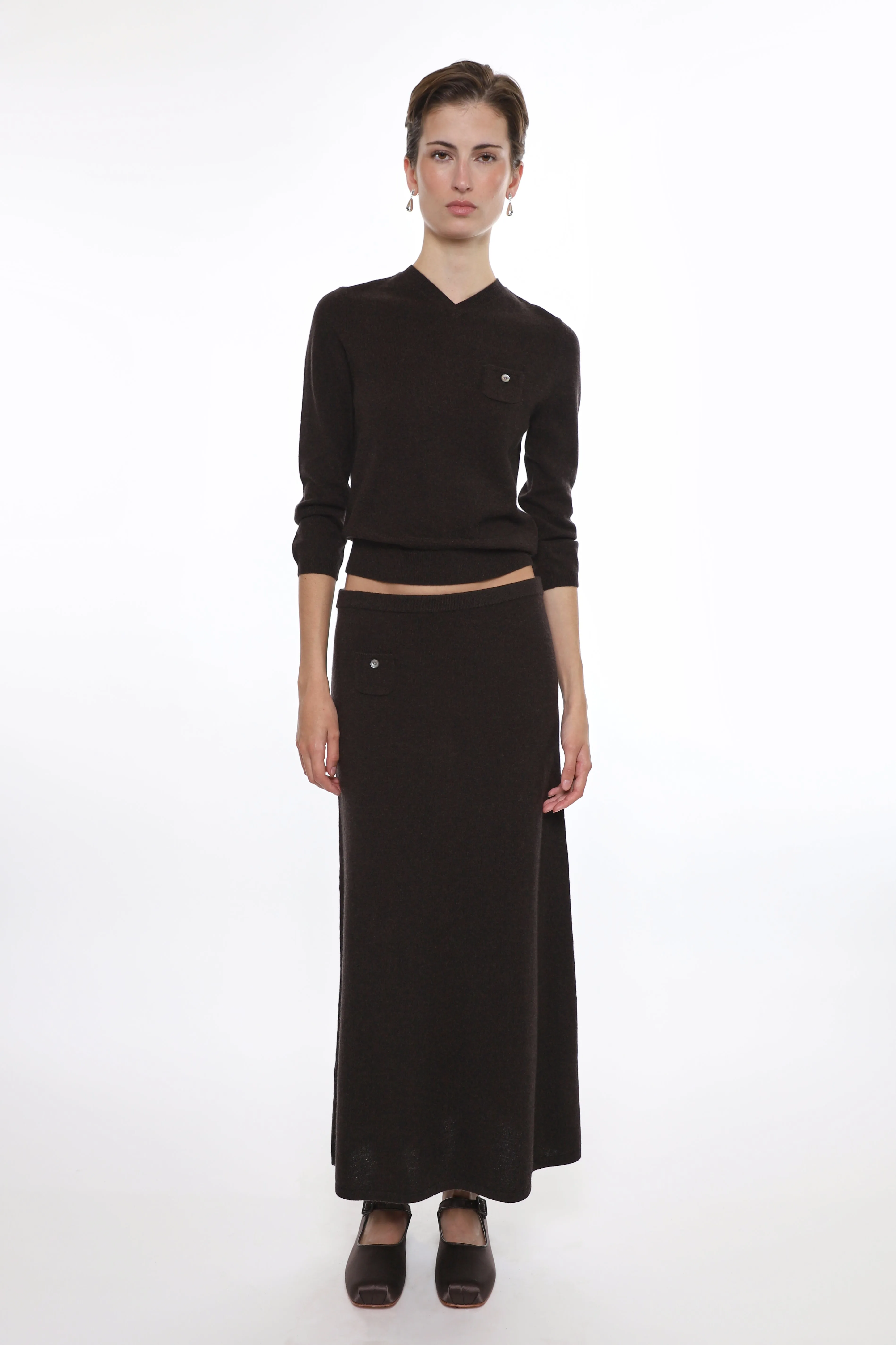 MYOS CASHMERE SKIRT IN BROWN sold by Sandy Liang product image thumbnail 2