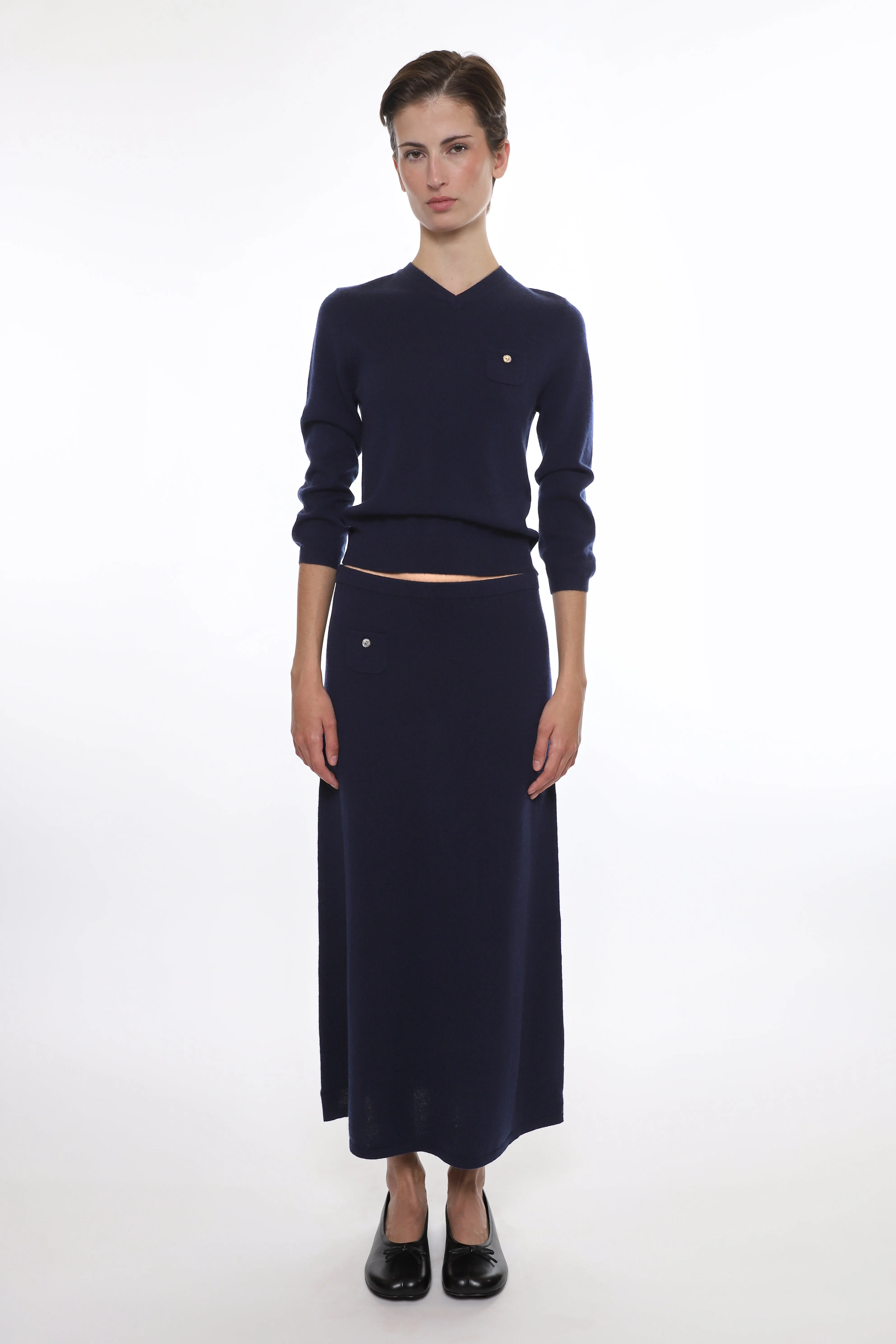 MYOS CASHMERE SKIRT IN NAVY sold by Sandy Liang product image thumbnail 2