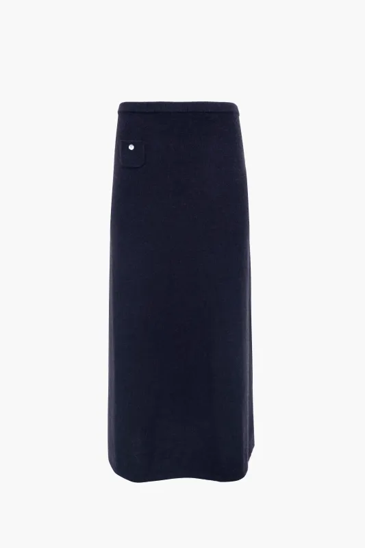 MYOS CASHMERE SKIRT IN NAVY sold by Sandy Liang