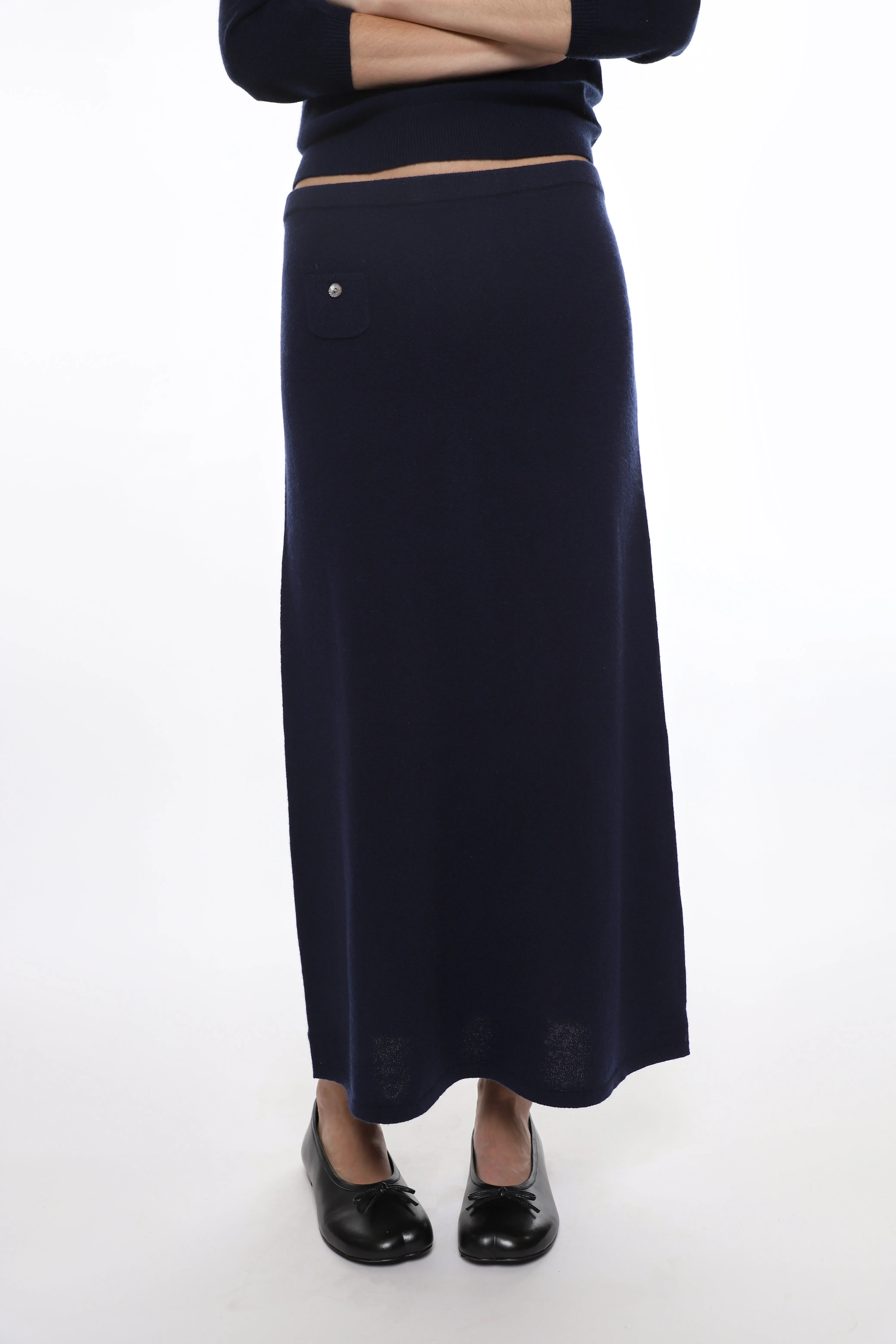 MYOS CASHMERE SKIRT IN NAVY sold by Sandy Liang product image thumbnail 3