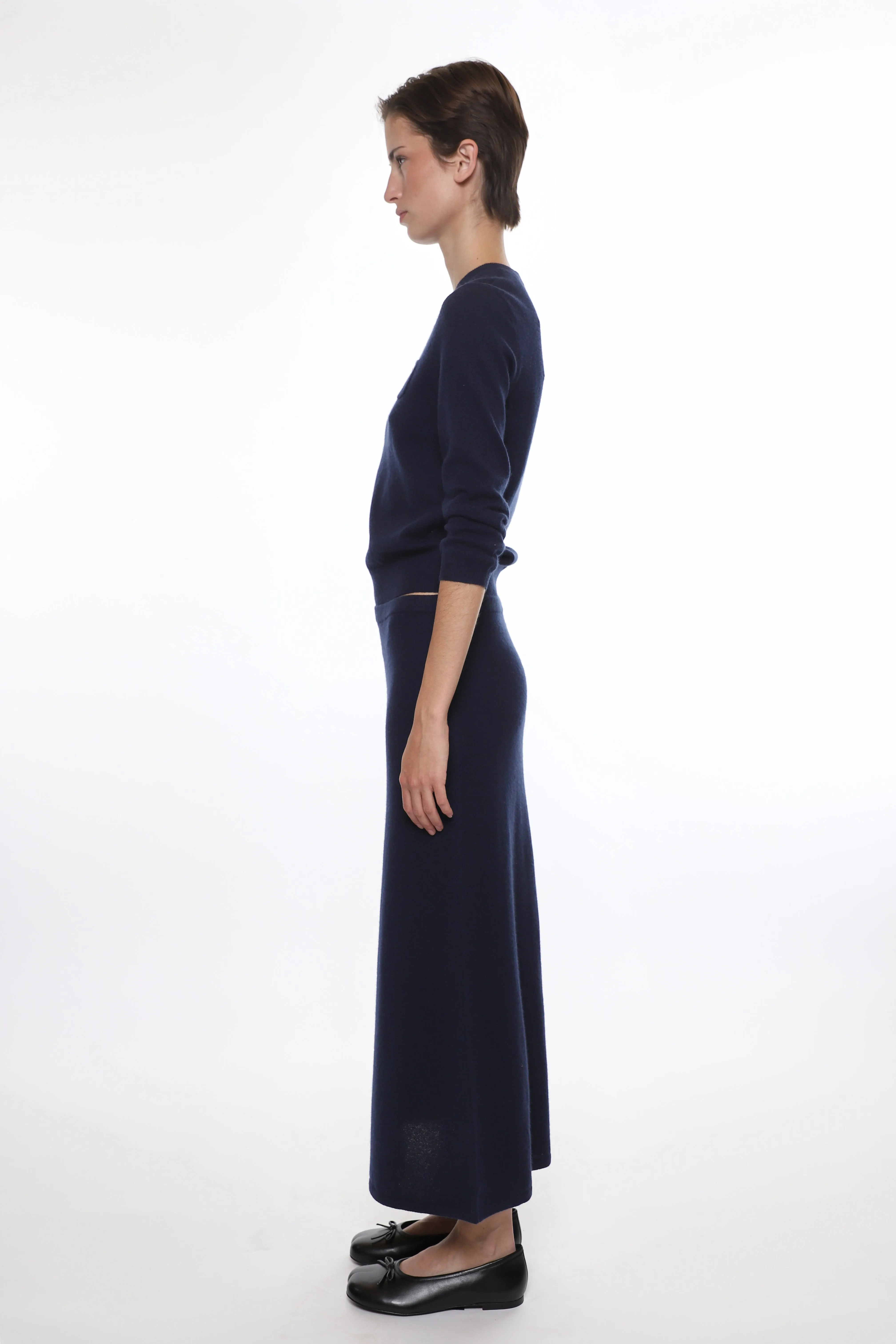 MYOS CASHMERE SKIRT IN NAVY sold by Sandy Liang product image thumbnail 4