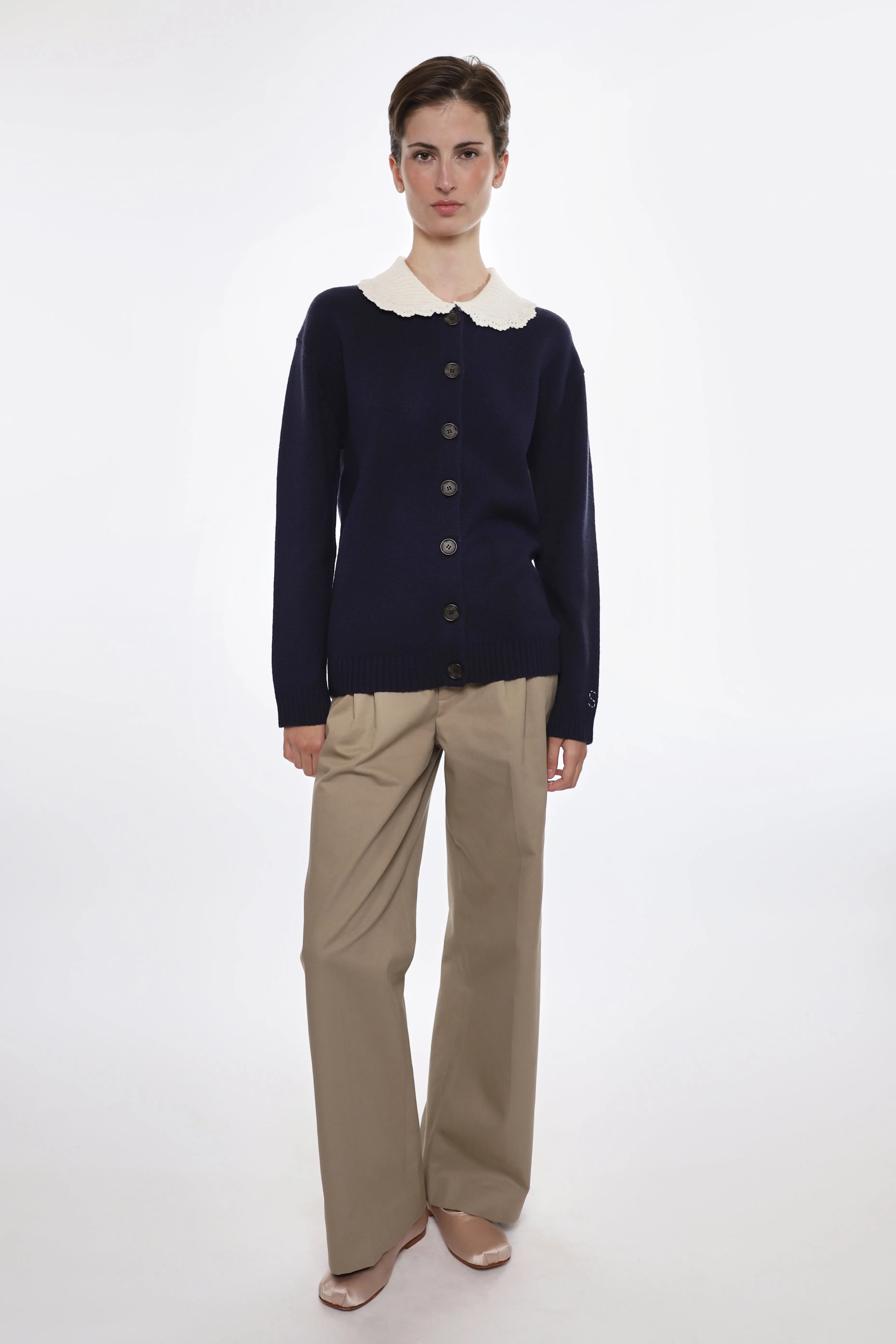 KODA CARDIGAN IN NAVY sold by Sandy Liang product image thumbnail 2