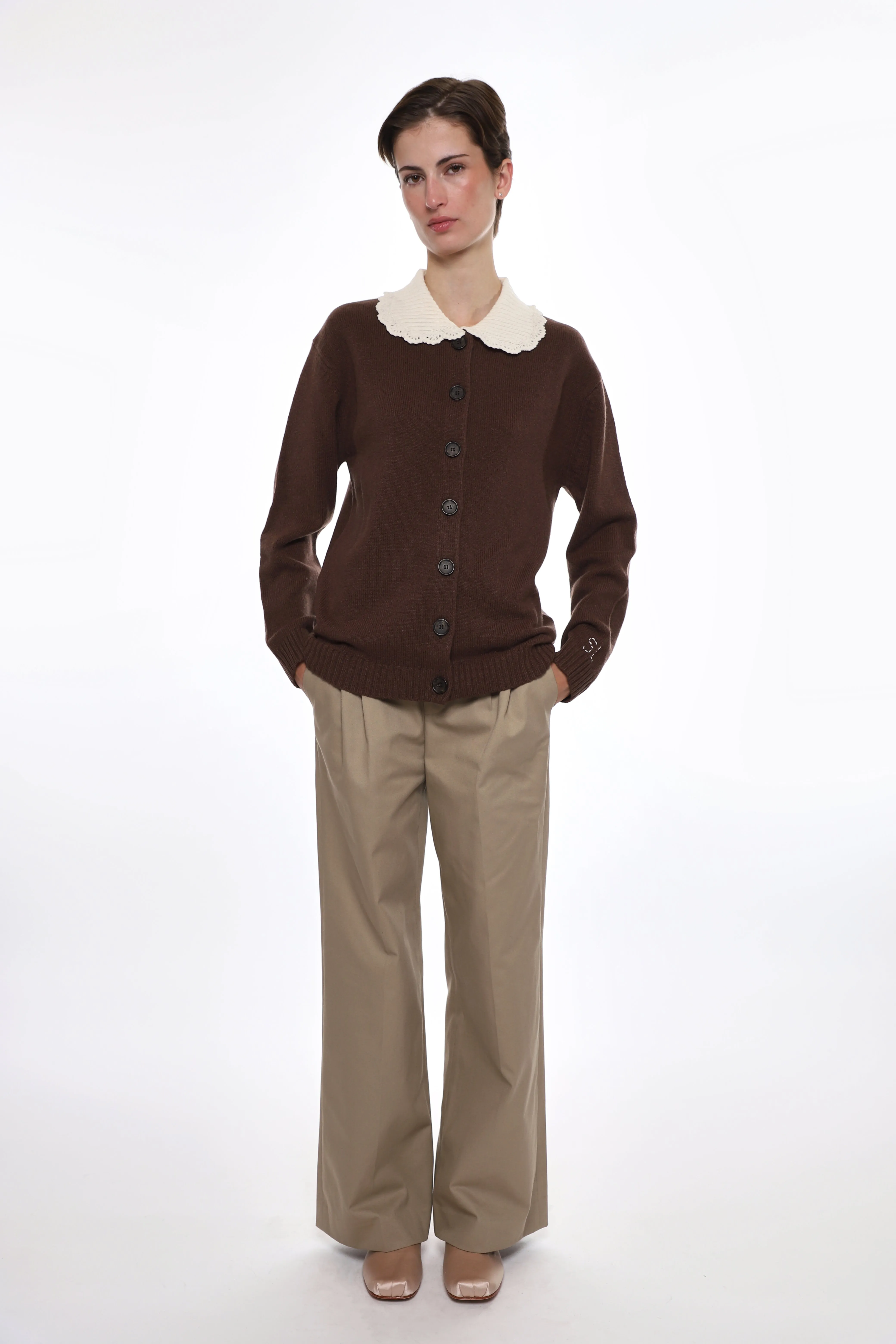 KODA CARDIGAN IN BROWN sold by Sandy Liang product image thumbnail 2