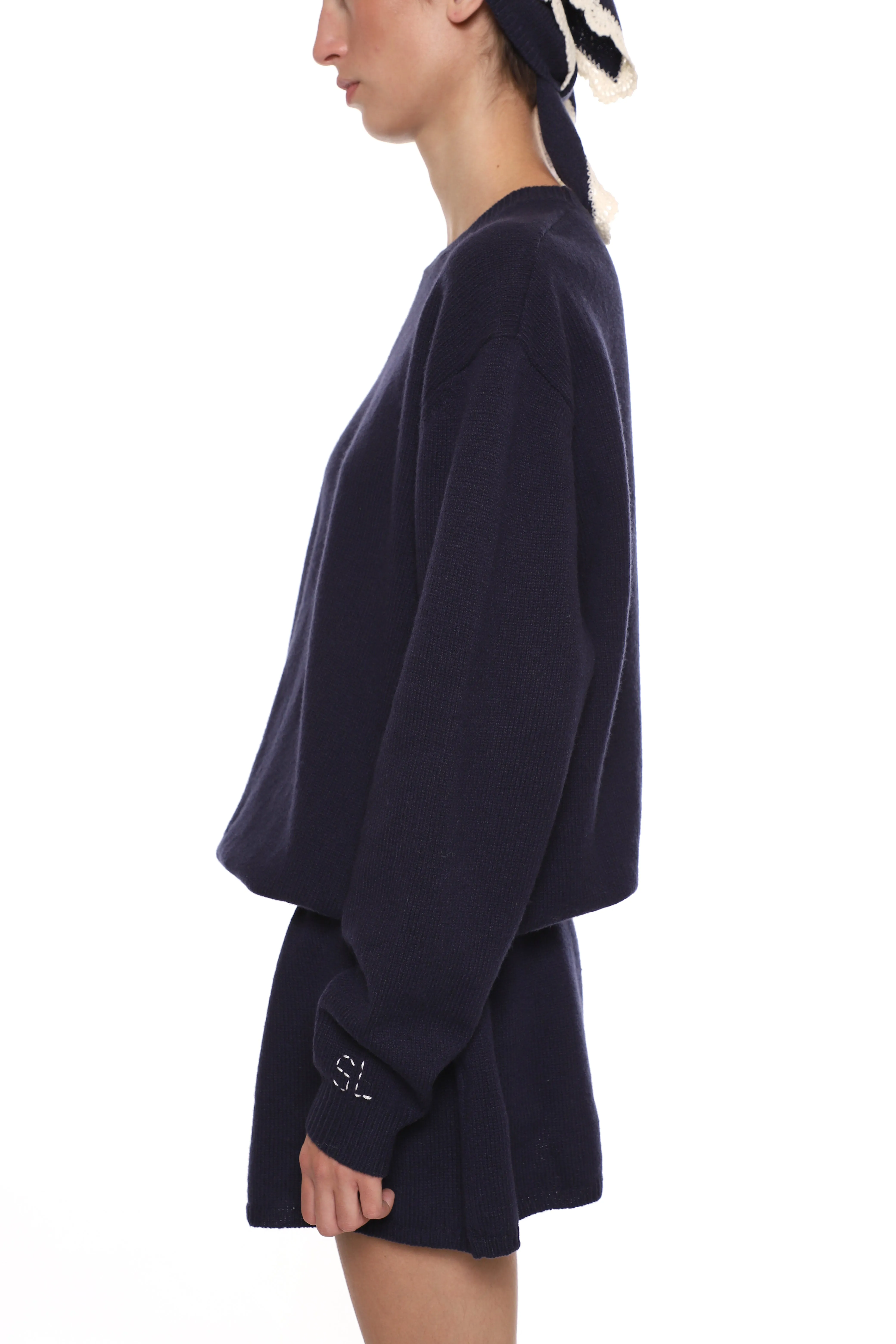 KAZIA KNIT DRESS IN NAVY sold by Sandy Liang product image thumbnail 4