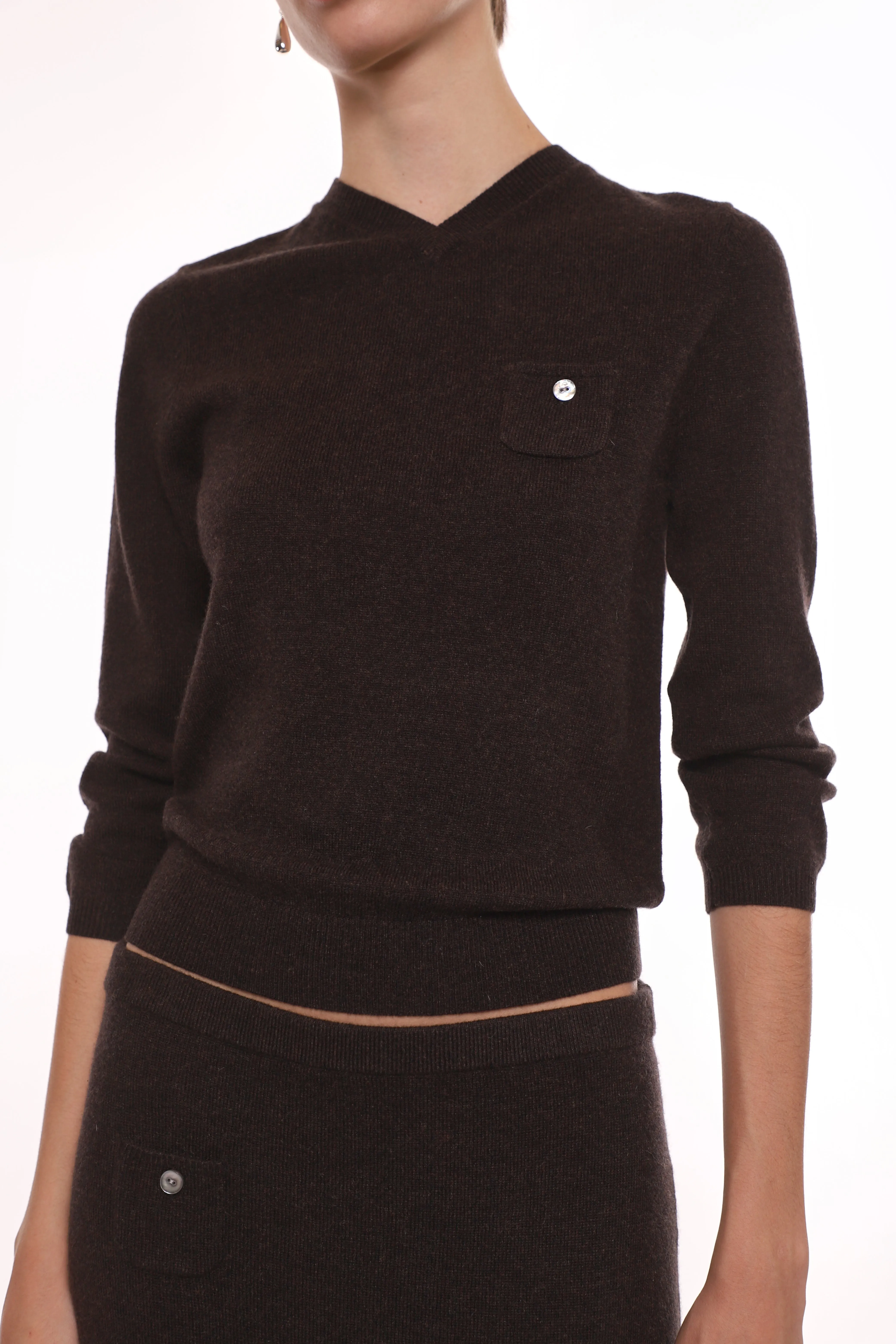 BISKY CASHMERE SWEATER IN BROWN sold by Sandy Liang product image thumbnail 3