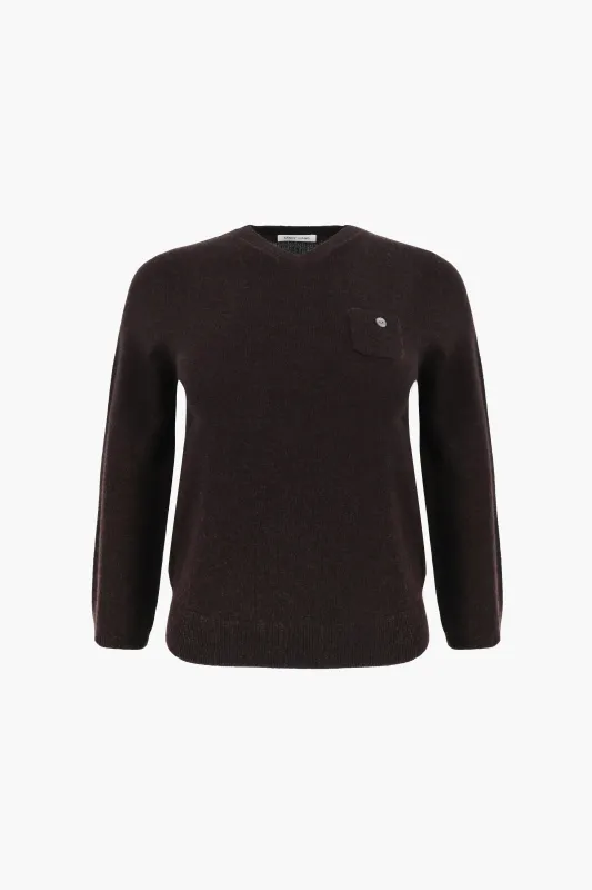 BISKY CASHMERE SWEATER IN BROWN made by Sandy Liang