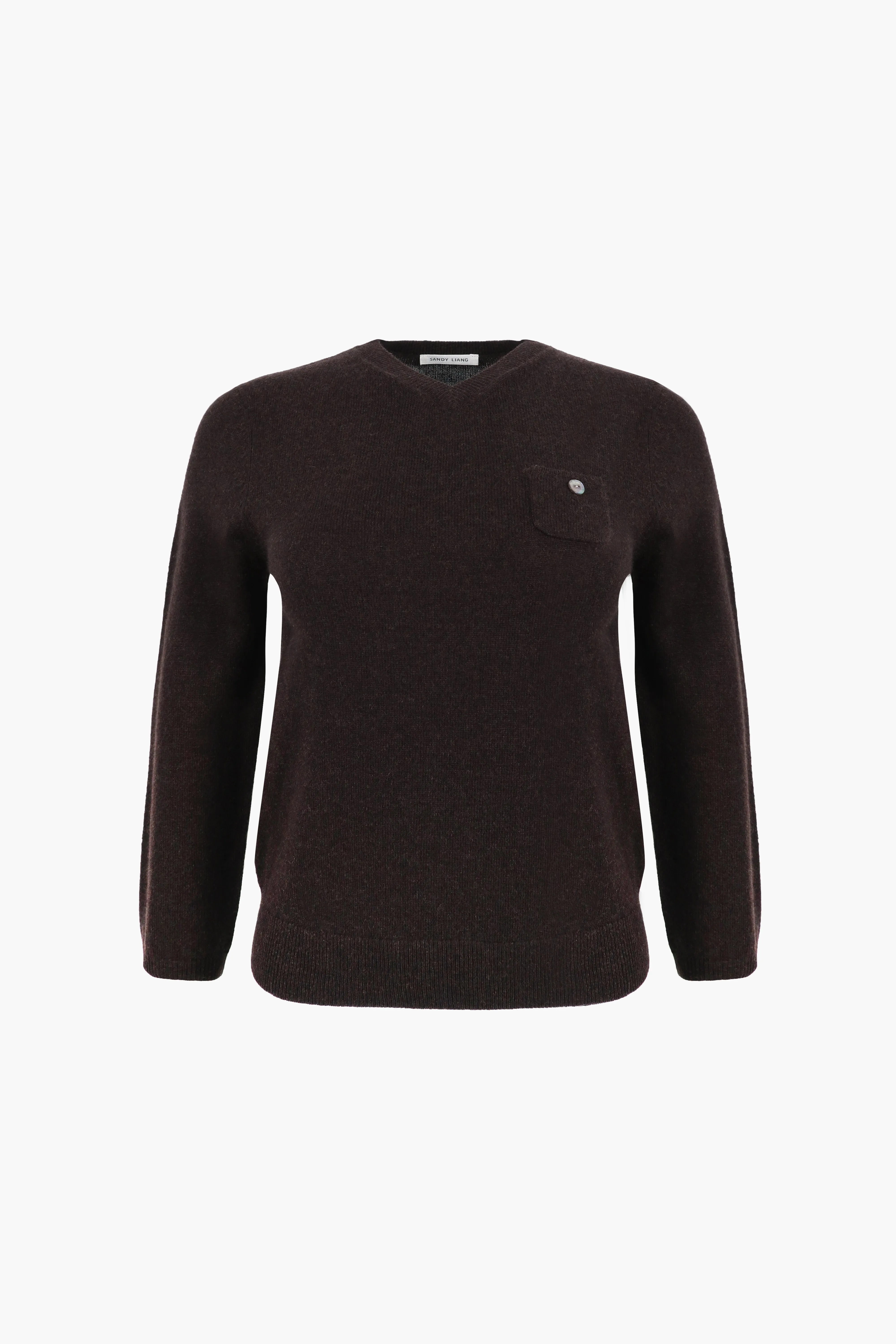 BISKY CASHMERE SWEATER IN BROWN sold by Sandy Liang