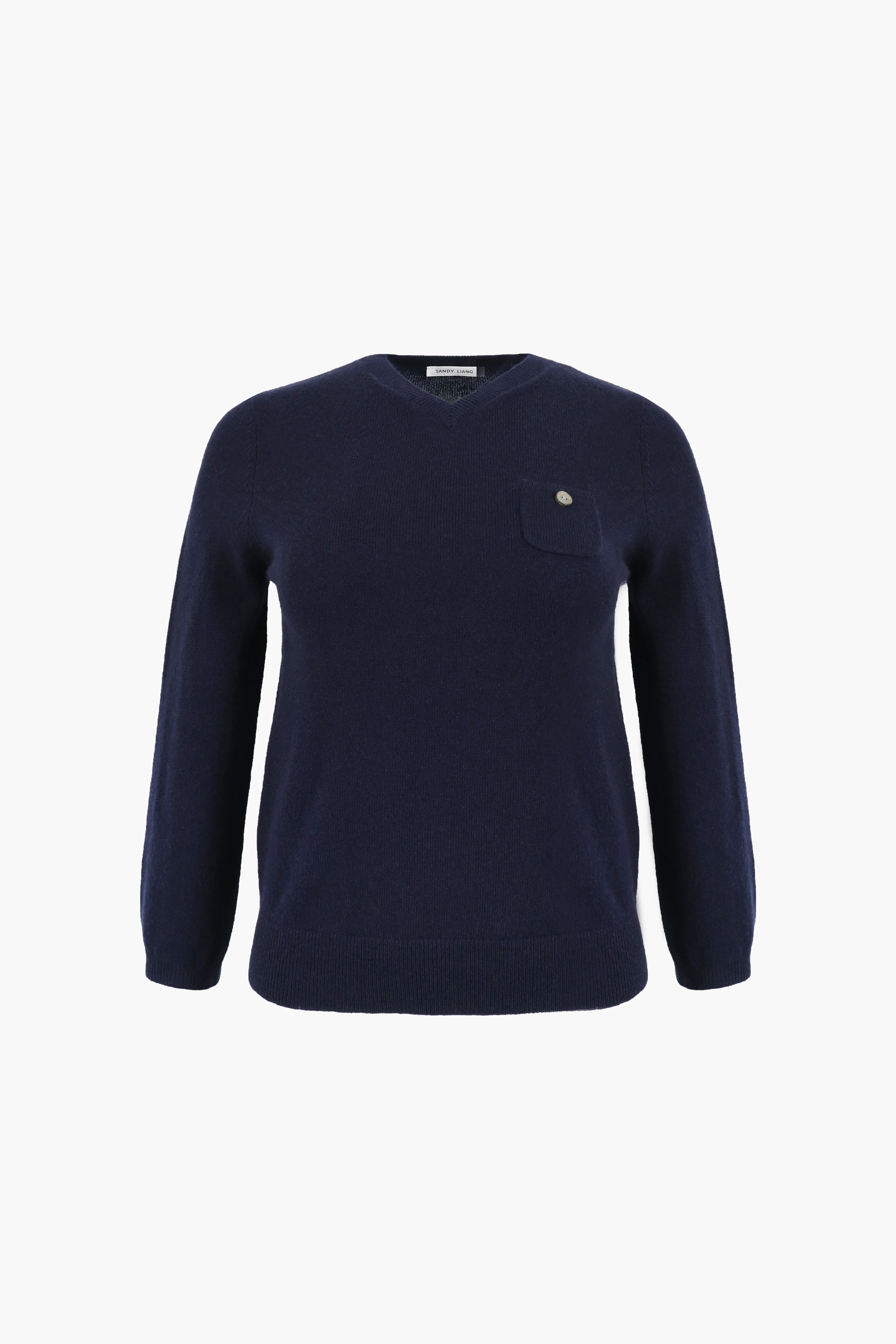 BISKY CASHMERE SWEATER IN NAVY sold by Sandy Liang