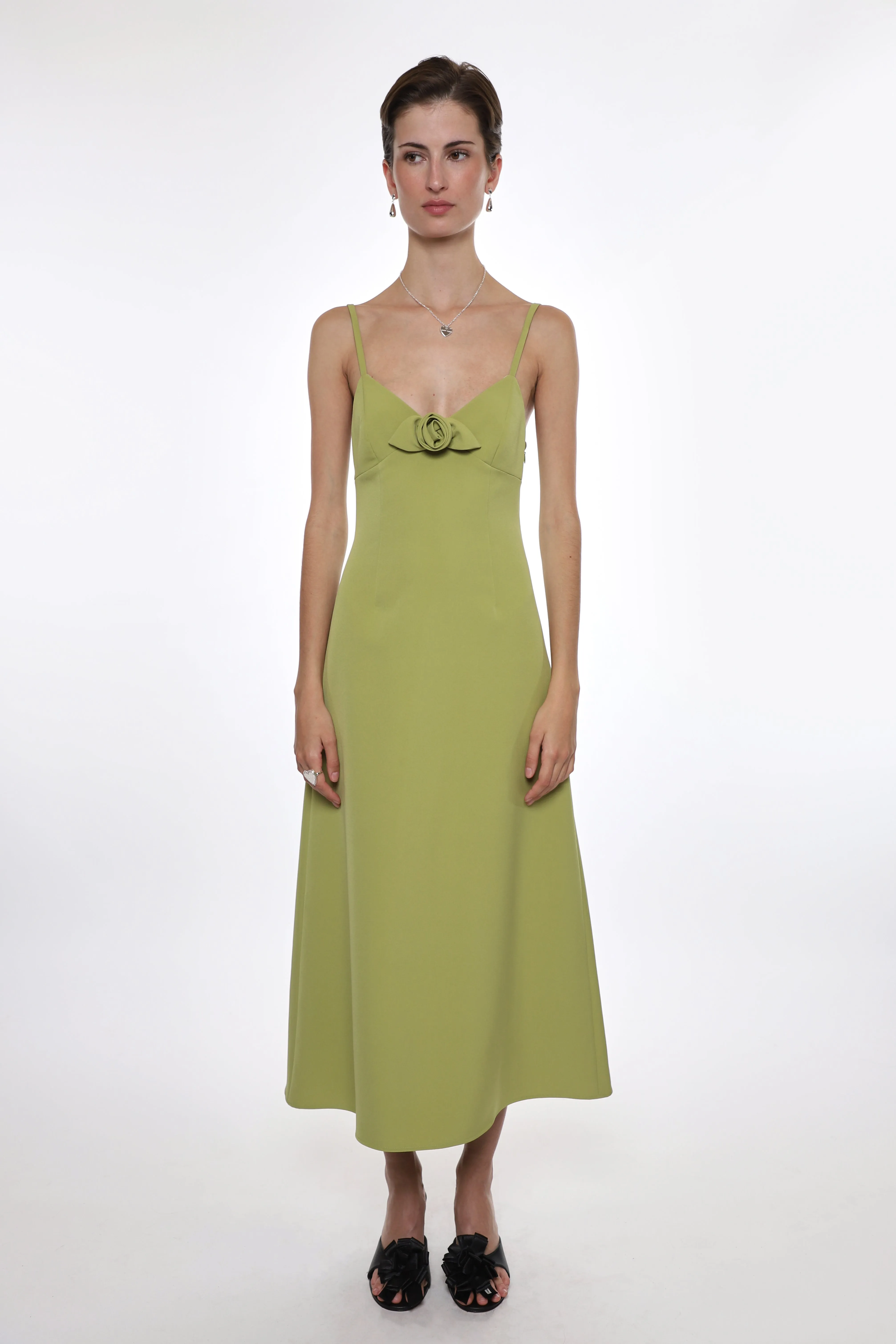 PILTON DRESS IN CHARTREUSE sold by Sandy Liang product image thumbnail 2