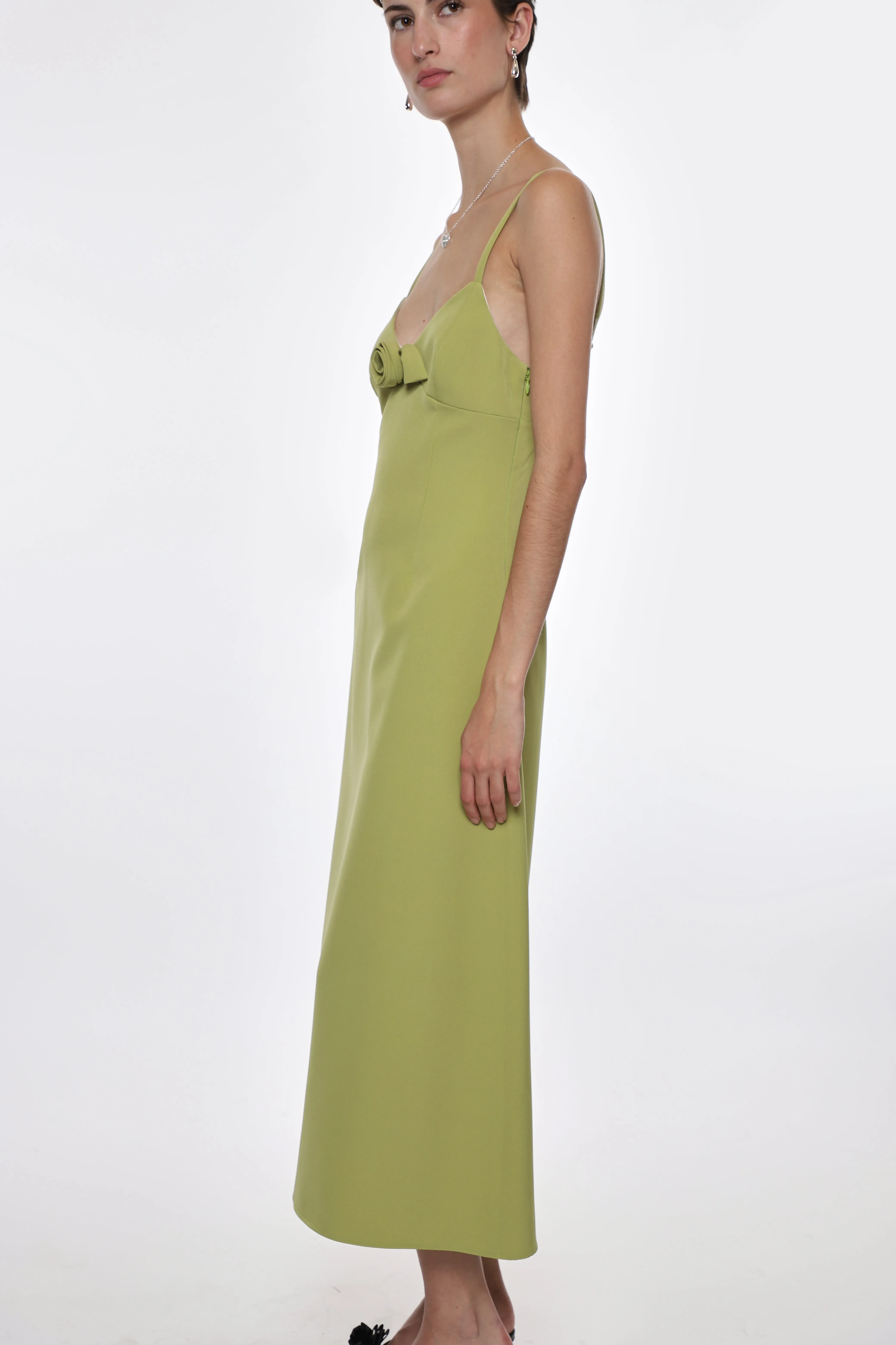 PILTON DRESS IN CHARTREUSE sold by Sandy Liang product image thumbnail 4