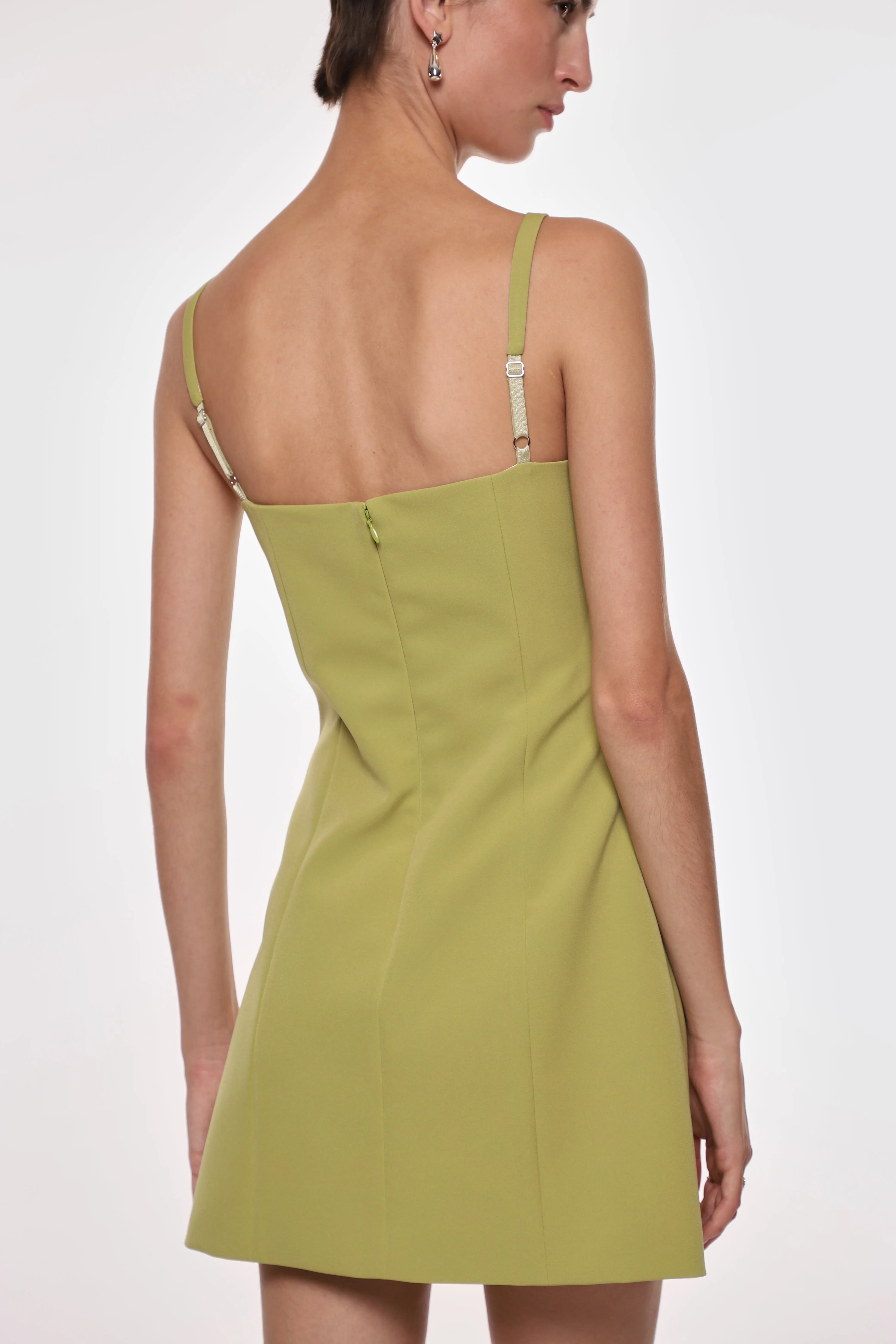 NAOMI DRESS IN CHARTREUSE sold by Sandy Liang product image thumbnail 3