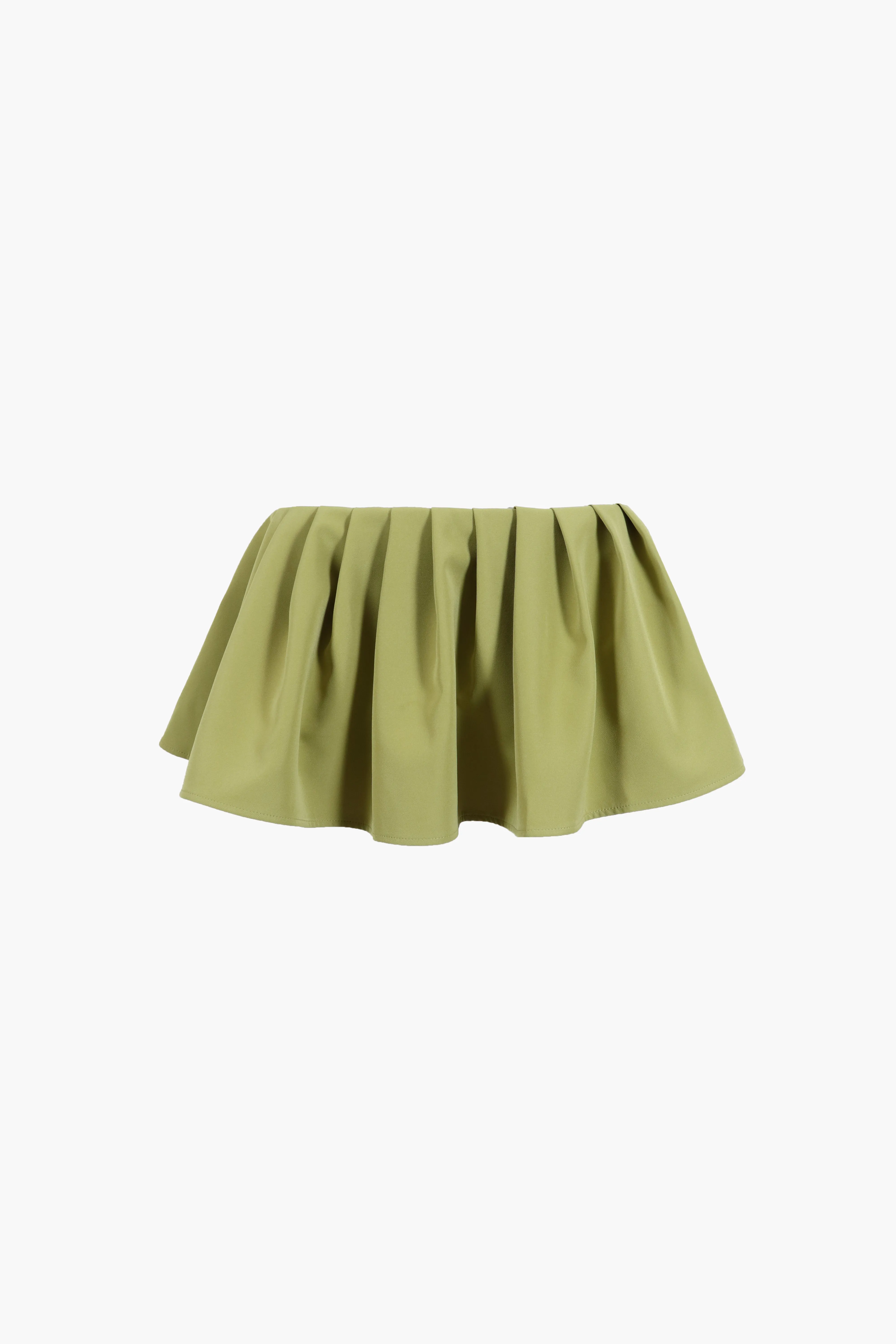 THEO SKORT IN CHARTREUSE sold by Sandy Liang