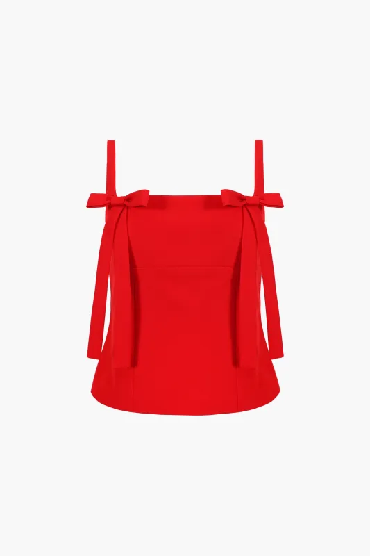 AMELIE TOP IN RED sold by Sandy Liang