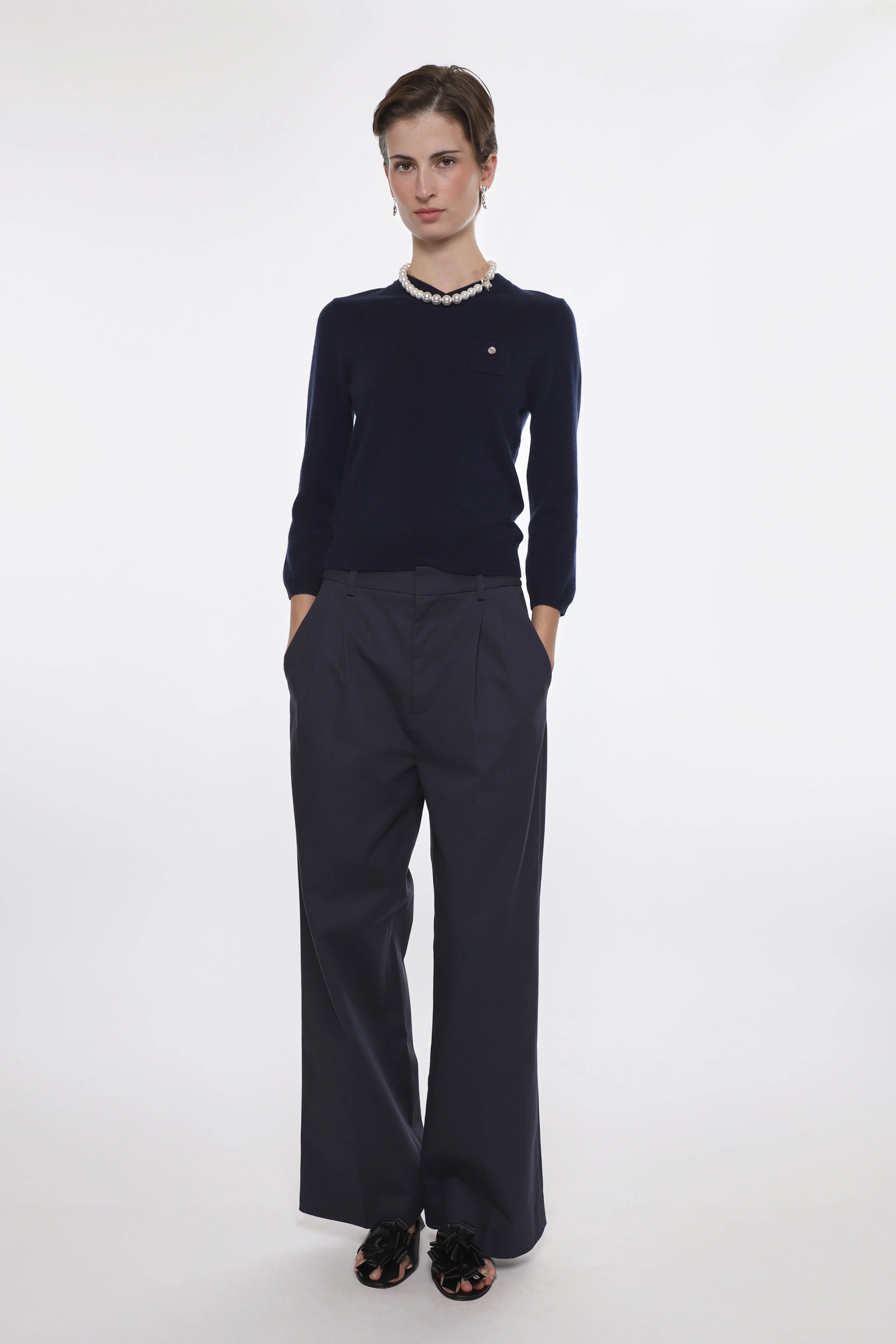 FORELLE PANT IN NAVY sold by Sandy Liang product image thumbnail 2