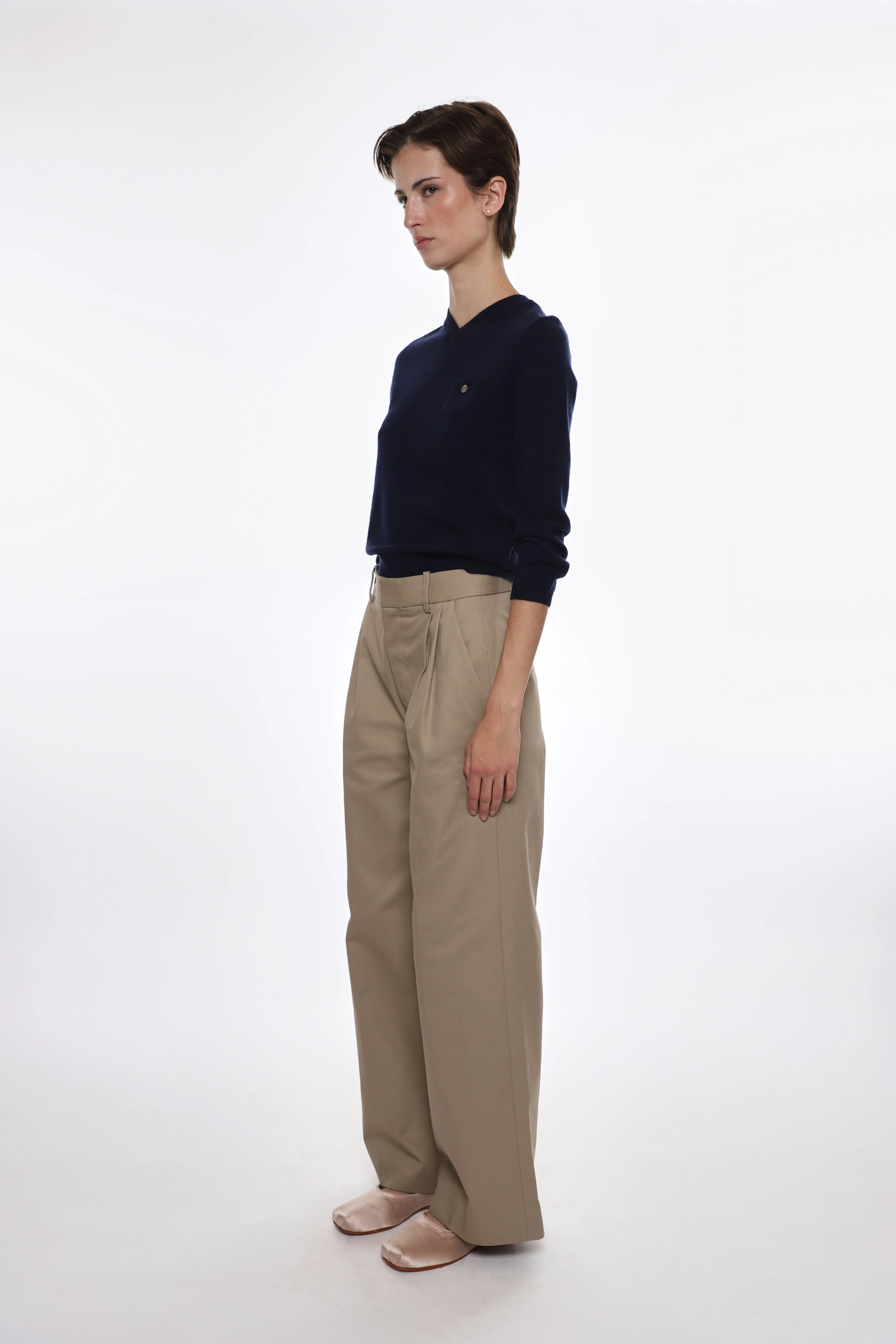 FORELLE PANT IN KHAKI sold by Sandy Liang product image thumbnail 2