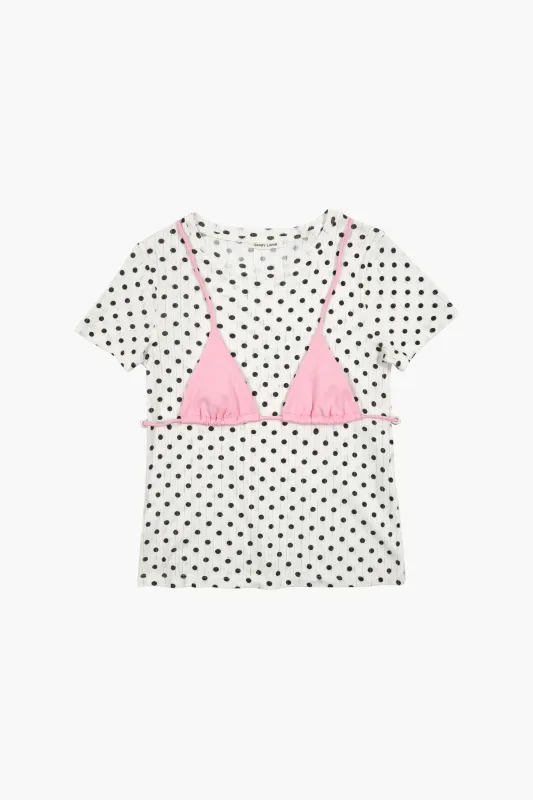 EFFIE TOP IN POLKA DOT made by Sandy Liang