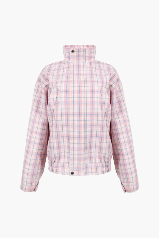 PAPAS JACKET IN PINK TARTAN sold by Sandy Liang