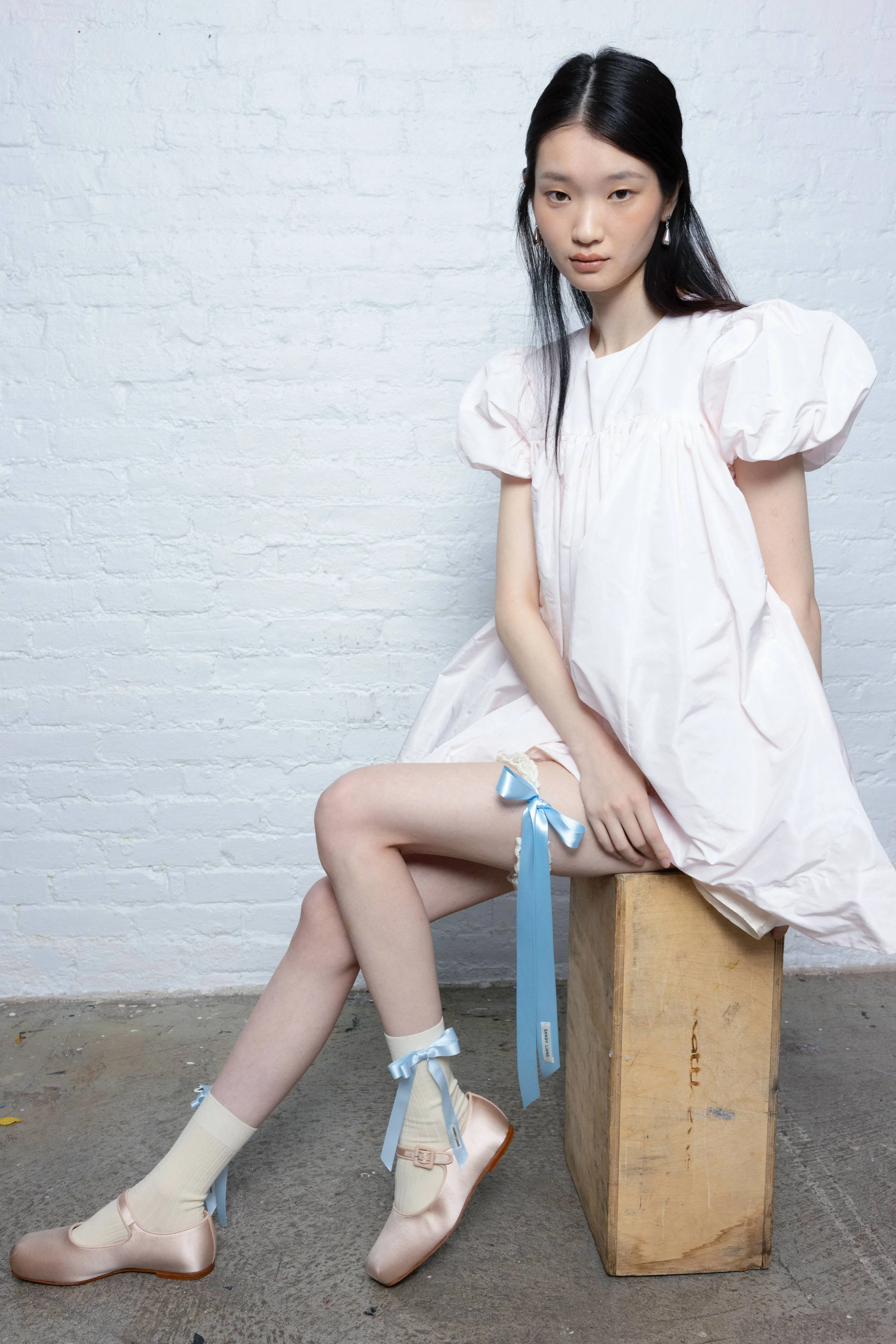 DAHLIA GARTER IN IVORY sold by Sandy Liang product image thumbnail 2