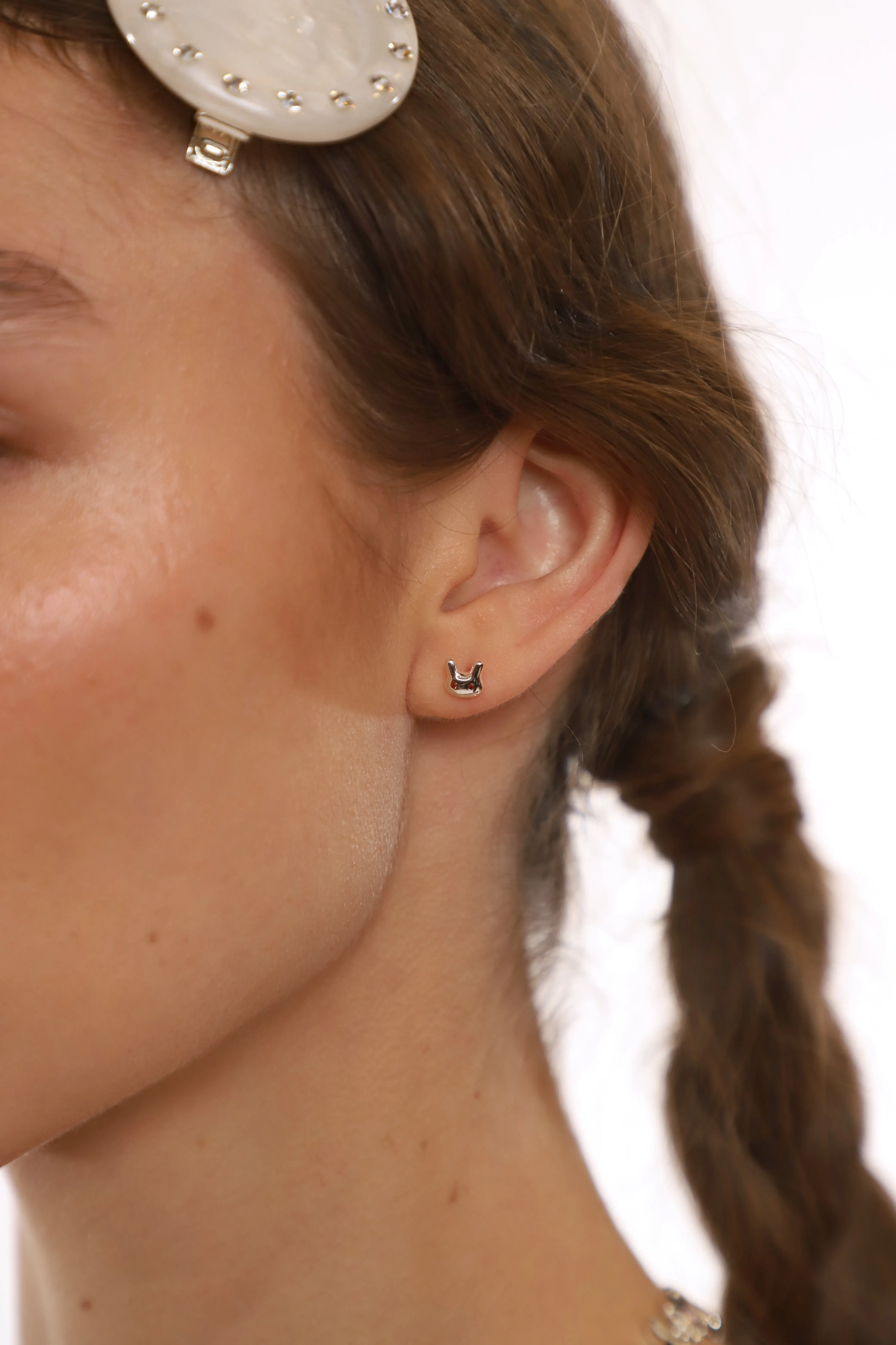 TERMINATOR BUNNY STUDS IN STERLING SILVER sold by Sandy Liang product image thumbnail 3