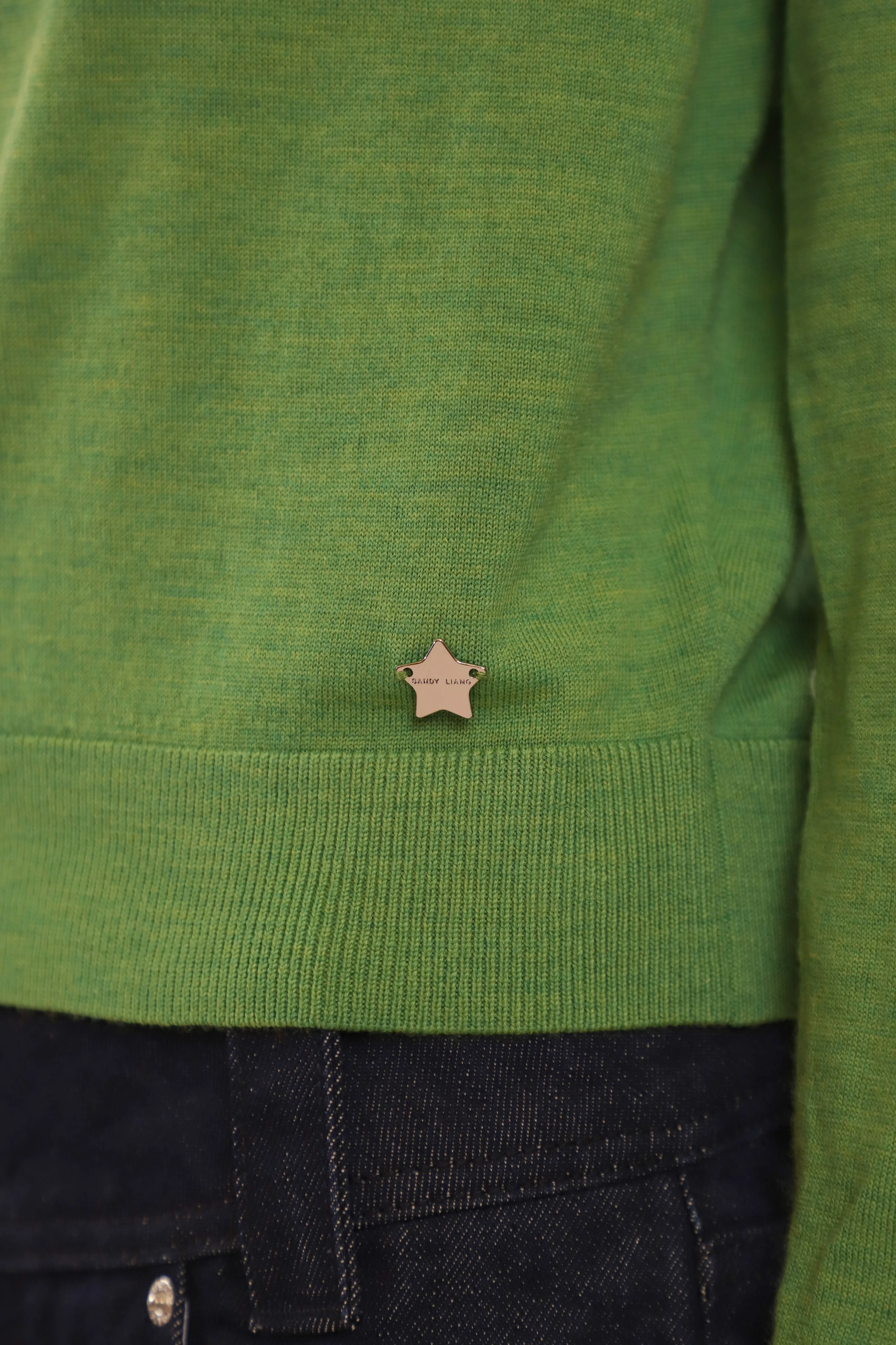 LEY CARDIGAN IN HEATHER GREEN sold by Sandy Liang product image thumbnail 4